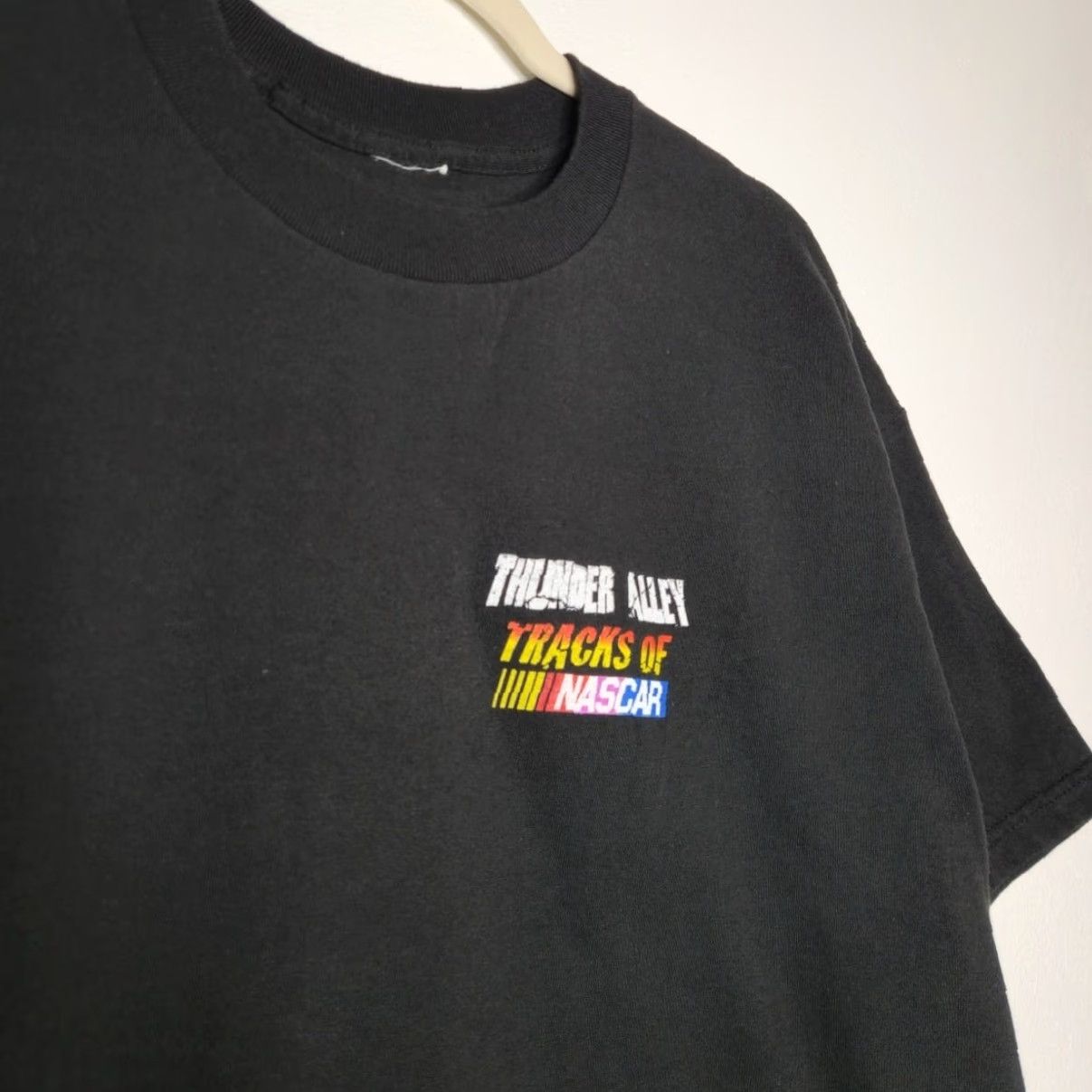 NASCAR VINTAGE Nascar Tracks of Thunder Alley Racing Race Car Double Sided Winston Shirt Mens 2XL Black Size US XXL / EU 58 / 5 - 3 Thumbnail