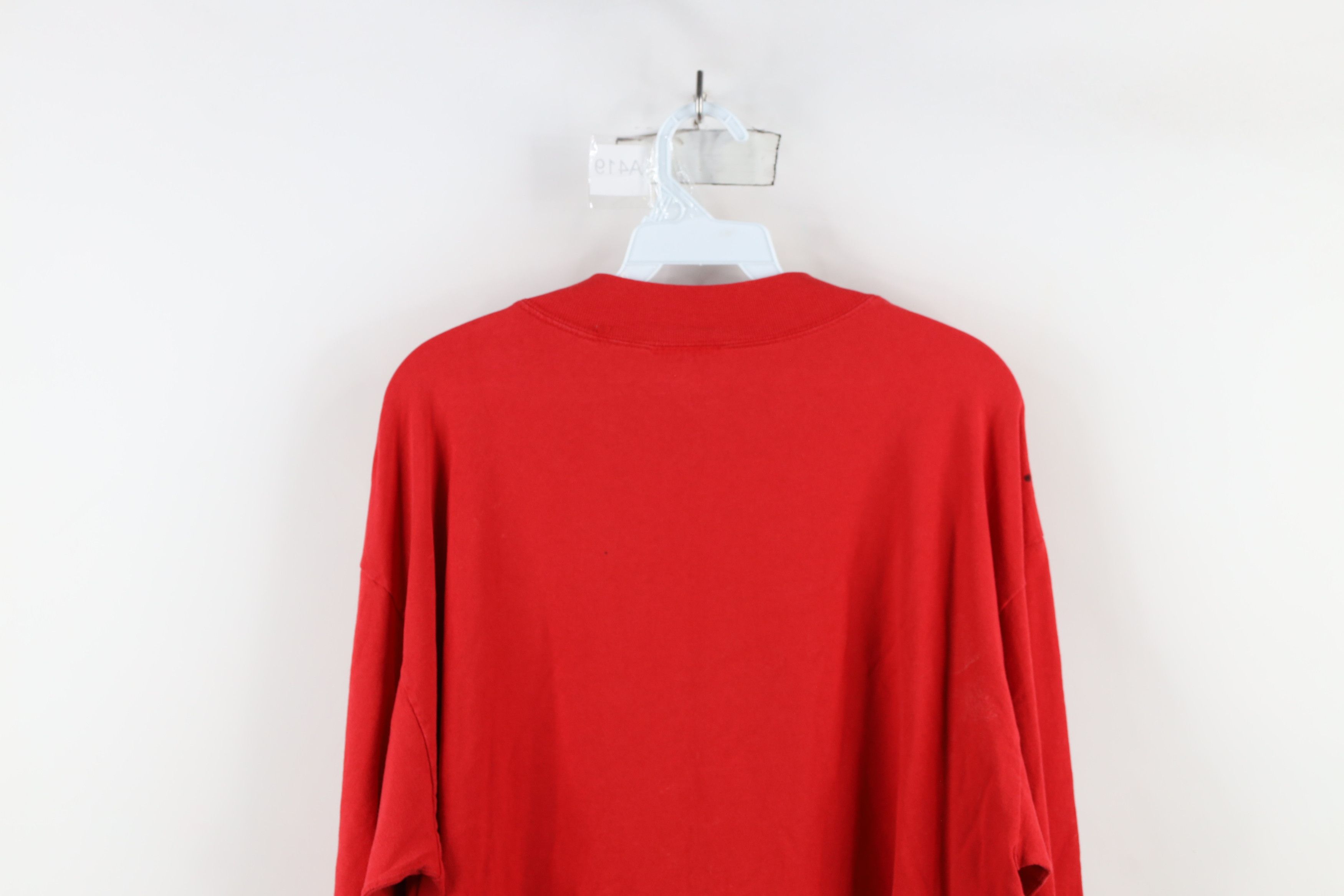 Vintage Vintage 90s Ohio State University Mock Neck T-Shirt Red USA Size US XL / EU 56 / 4 - 14 Thumbnail