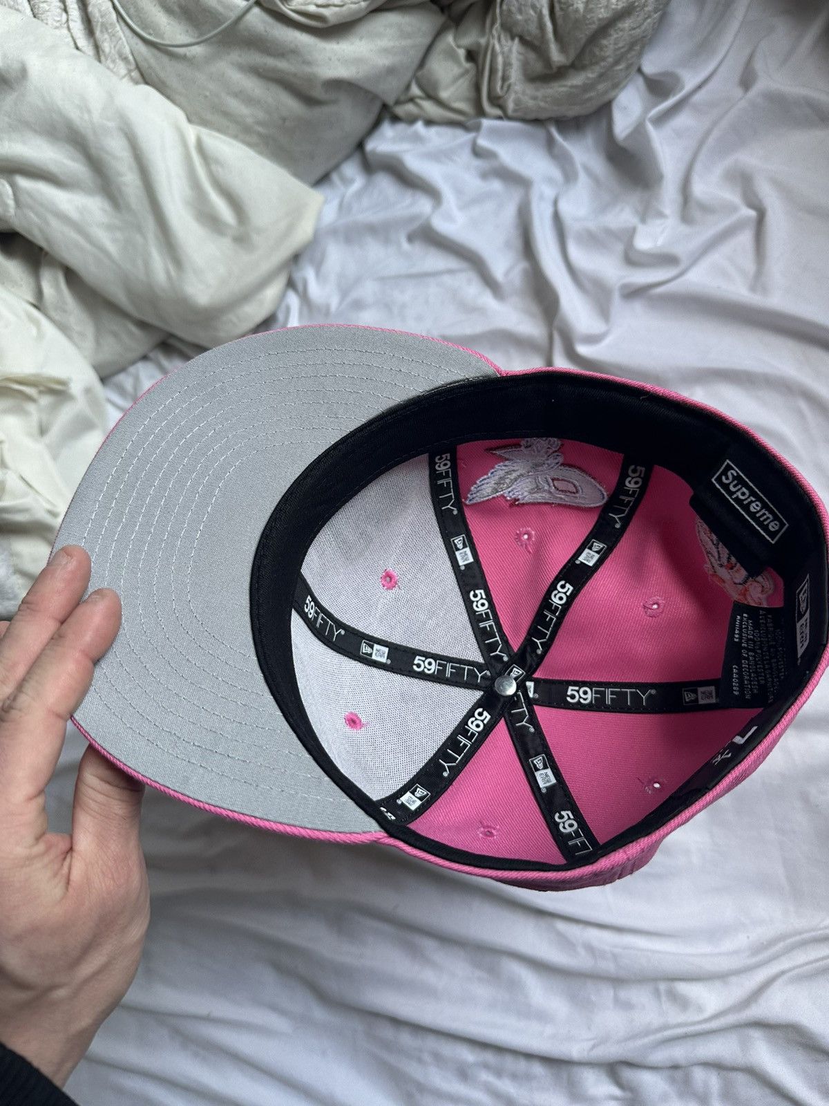 Supreme Mascots S Logo New Era 59Fifty Fitted Cap Pink 26