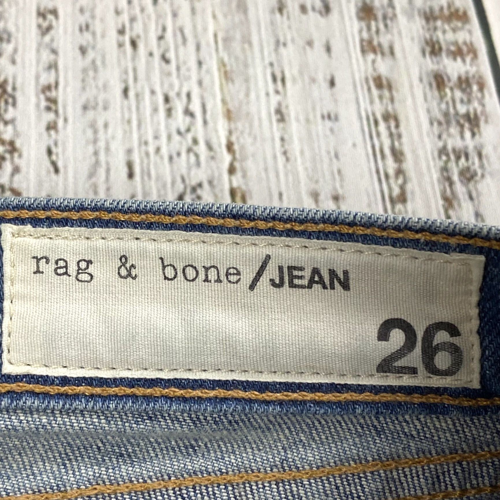 Rag & Bone RAG & BONE RELAY SKINNY JEANS Denim Zipper Ankle Stripe 26 Blue Women's Size 26" / US 2 / IT 38 - 4 Thumbnail