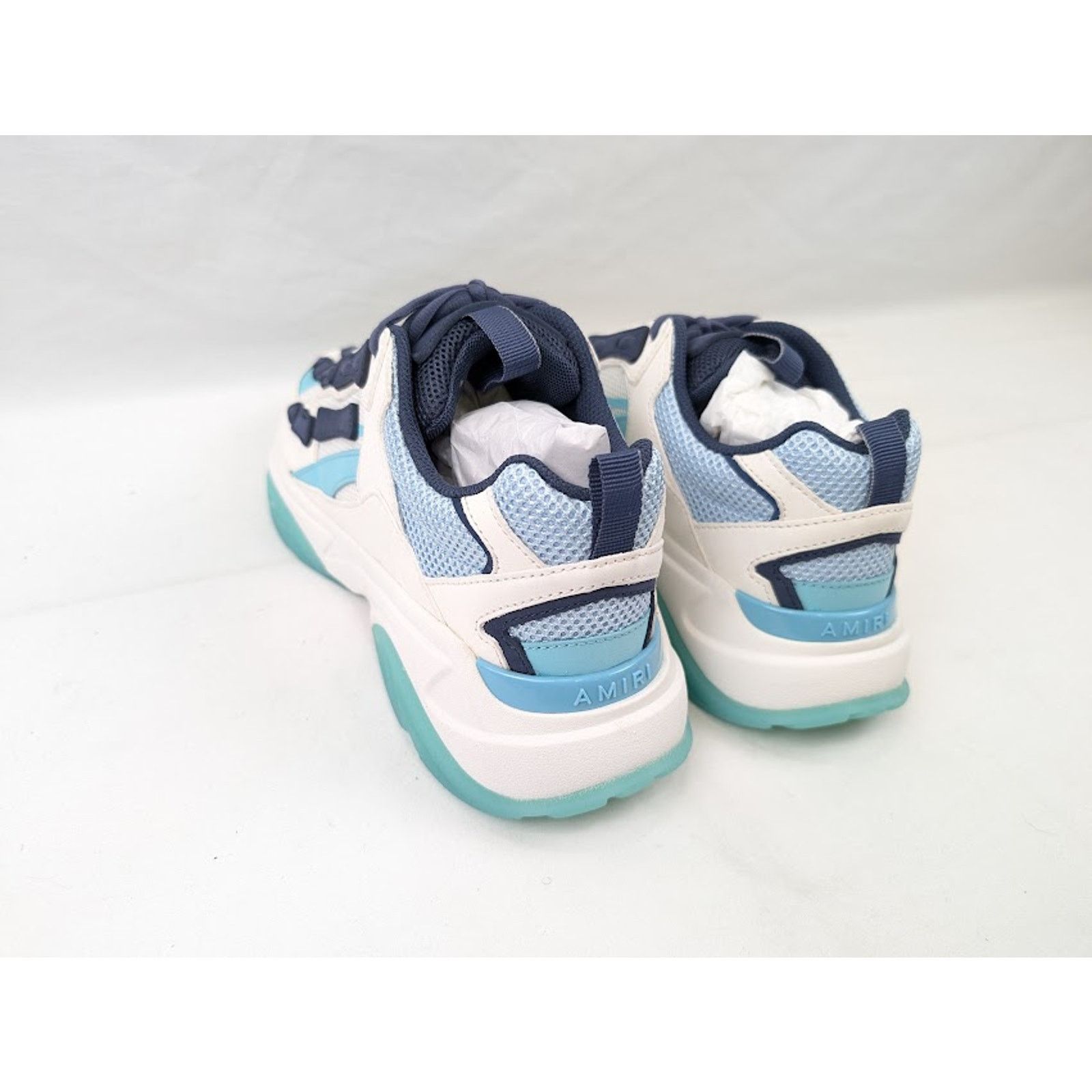 Amiri o1rshd1 Bone Runner Low-Top Sneakers in Baby Blue Size US 13 / EU 46 - 19 Thumbnail
