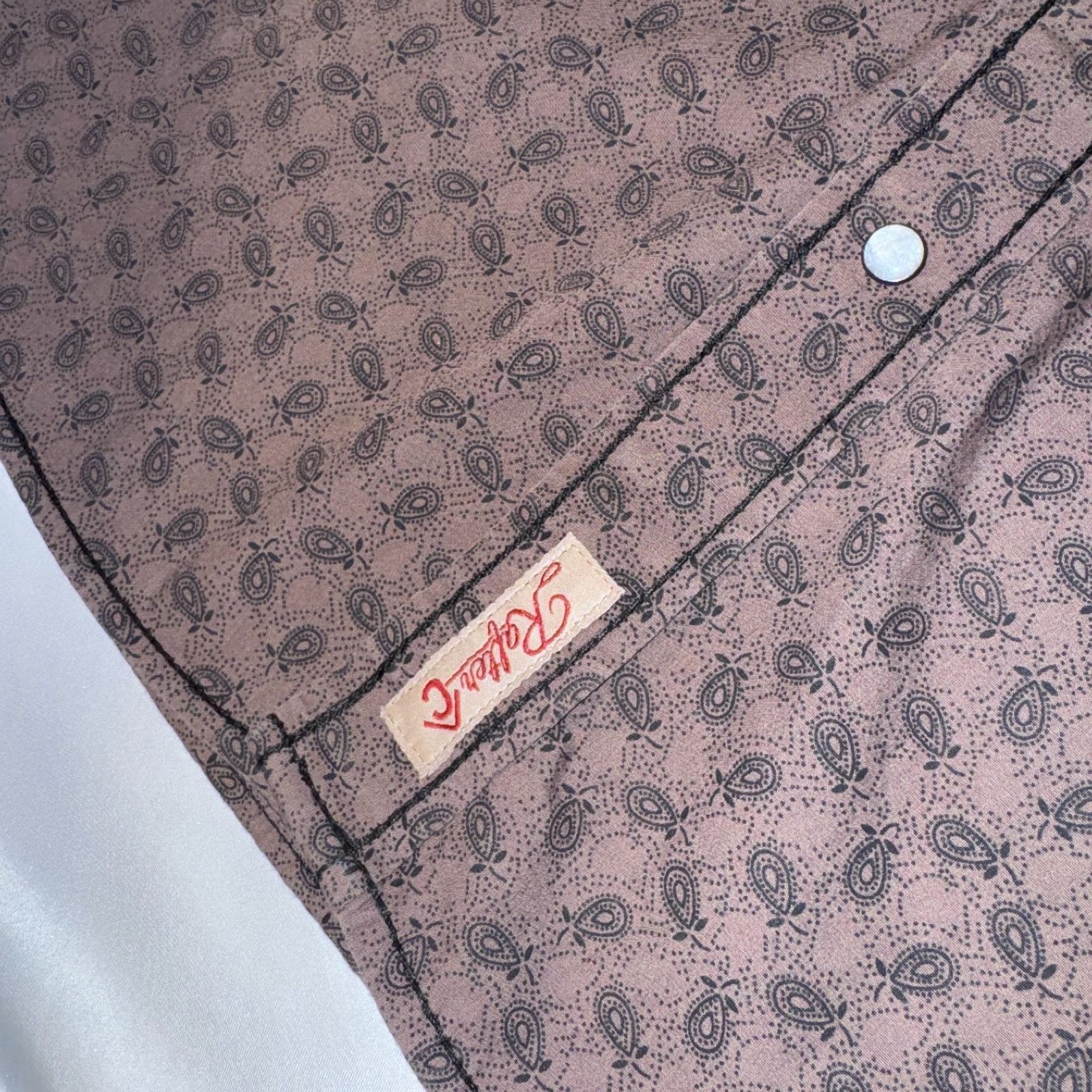 Other Rafter C Brown Paisley Western Pearl Snap Shirt XL Cowboy Ro Size US XL / EU 56 / 4 - 5 Thumbnail