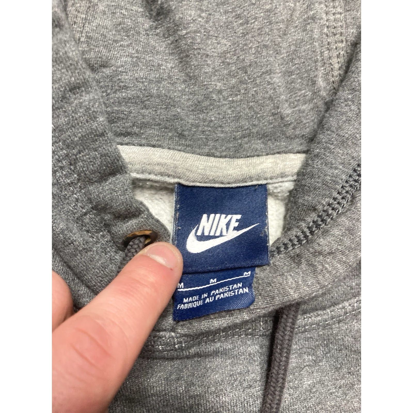 Nike VINTAGE Nike pullover hoodie sweatshirt swoosh check logo gray blank medium Size US M / EU 48-50 / 2 - 3 Thumbnail