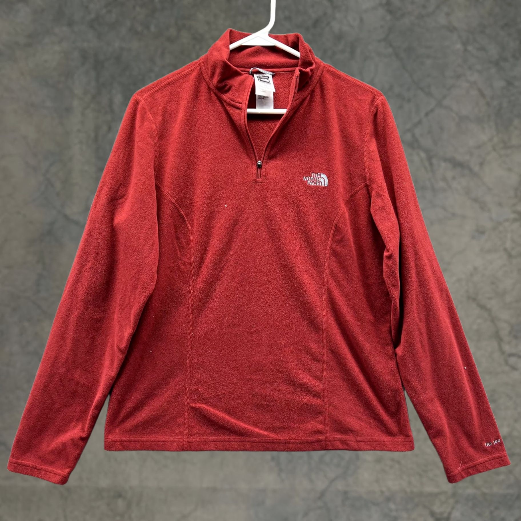 The North Face The North Face Sweatshirt Womens Large Red TKA 100 Fleece 1/4 Zip Pullover Top Size L / US 10 / IT 46 - 1 Thumbnail