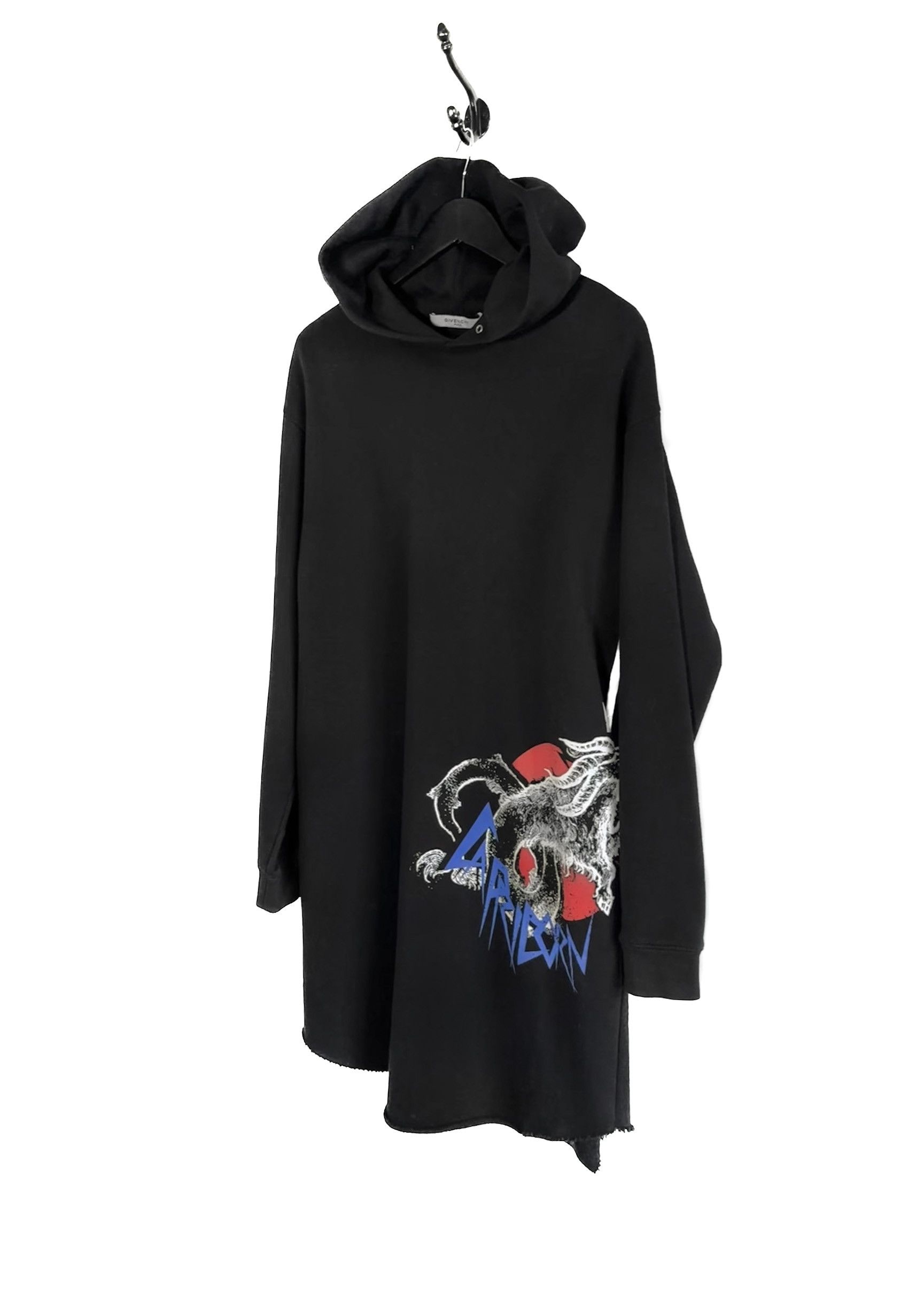 Givenchy Givenchy Black Gothic Capricorn Logo Print Hooded Dress Size XS / US 0-2 / IT 36-38 - 2 Thumbnail