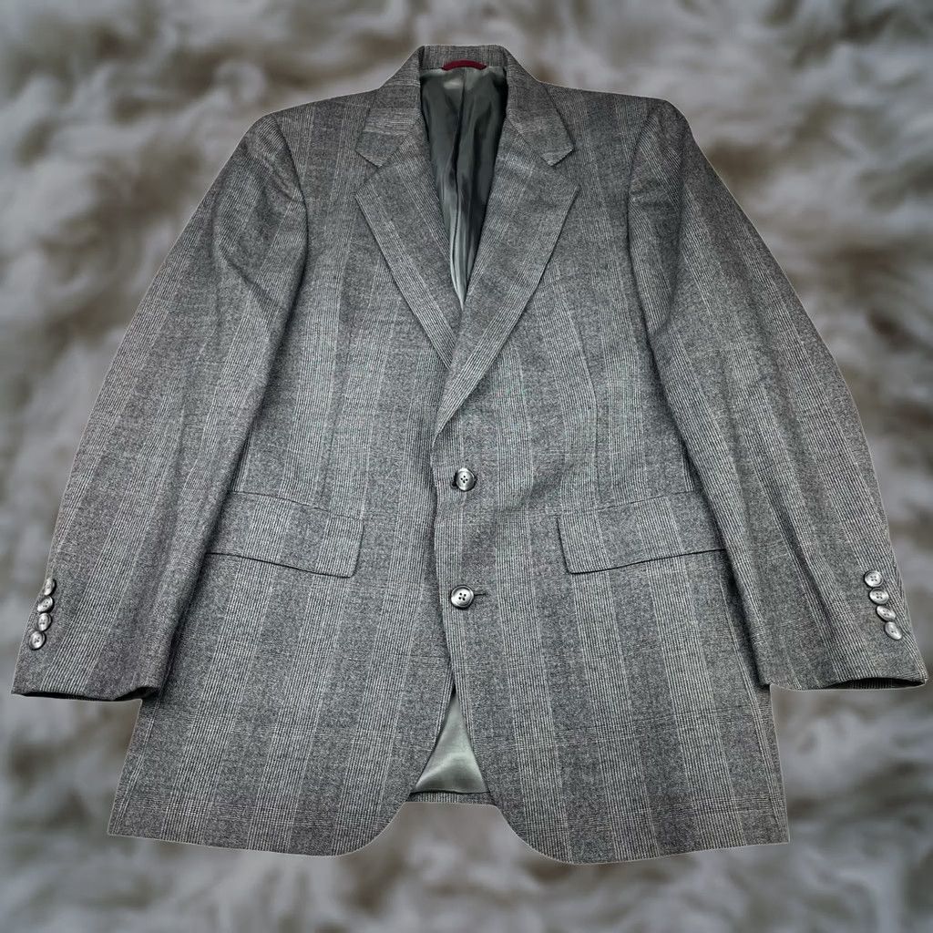Hart Schaffner Marx VINTAGE Hart Schaffner & Marx Blazer Men's 40R Gray/Brown Plaid 2-Button Wool Size 40R - 1 Thumbnail