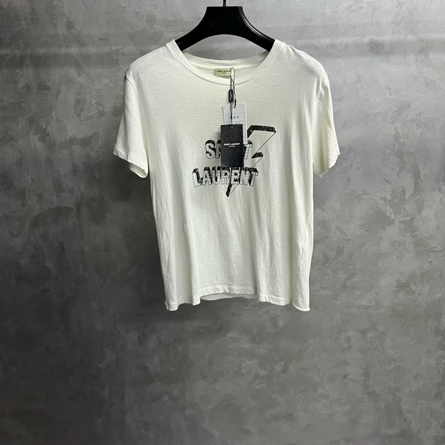 Saint Laurent Paris Saint Laurent Paris Printed White T-Shirt XS Women Size XS / US 0-2 / IT 36-38 - 1 Thumbnail