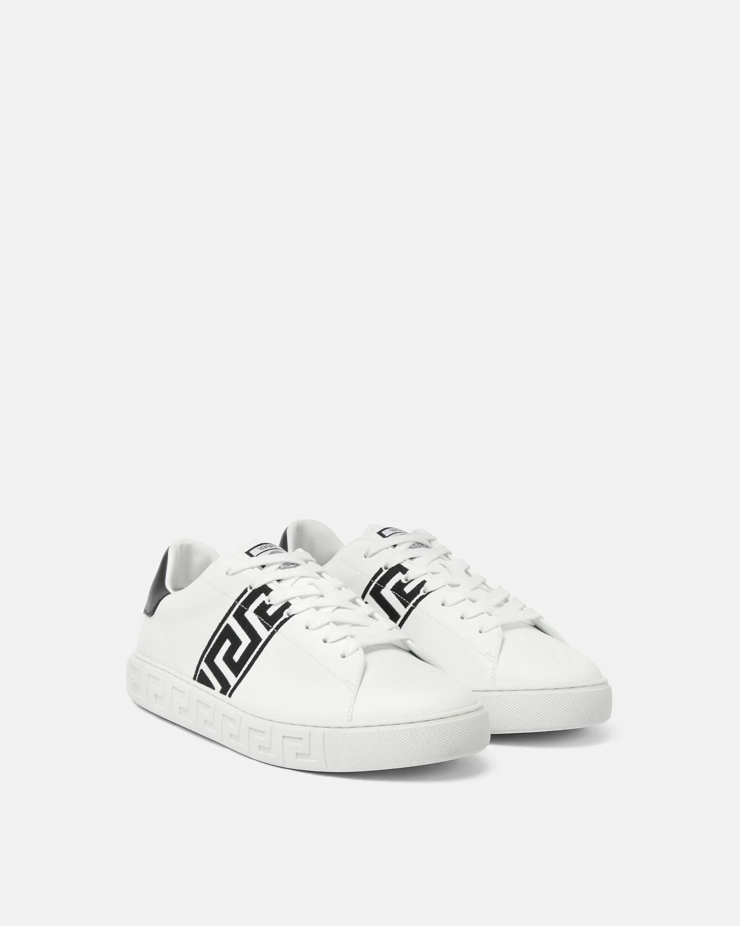 Versace os11x0326 Embroidered Greca Sneakers in White/Black Size US 12 / EU 45 - 2 Thumbnail