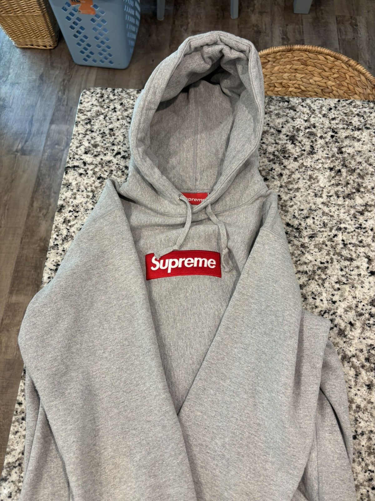 Supreme Bandana Box Logo Hoodie Heather Grey | Grailed