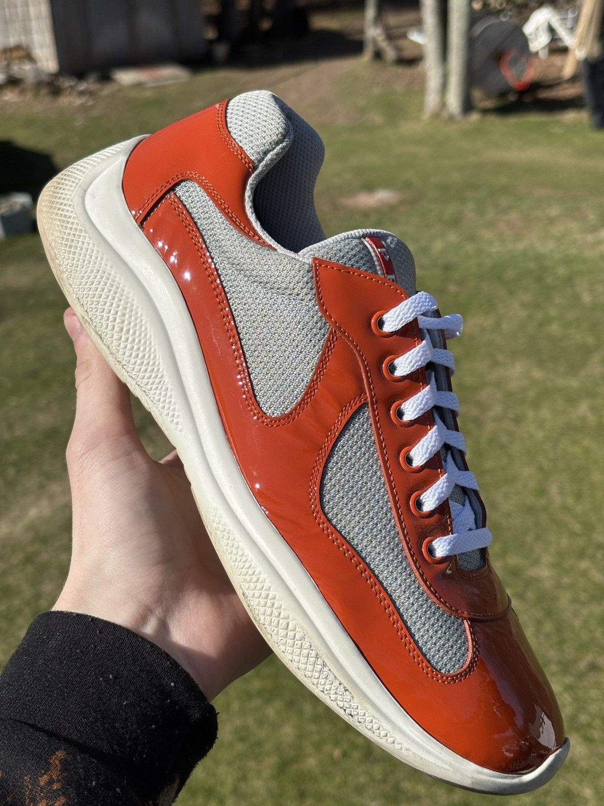 Prada Americas Cup Orange Patent Size 9 Size US 9 / EU 42 - 1 Thumbnail