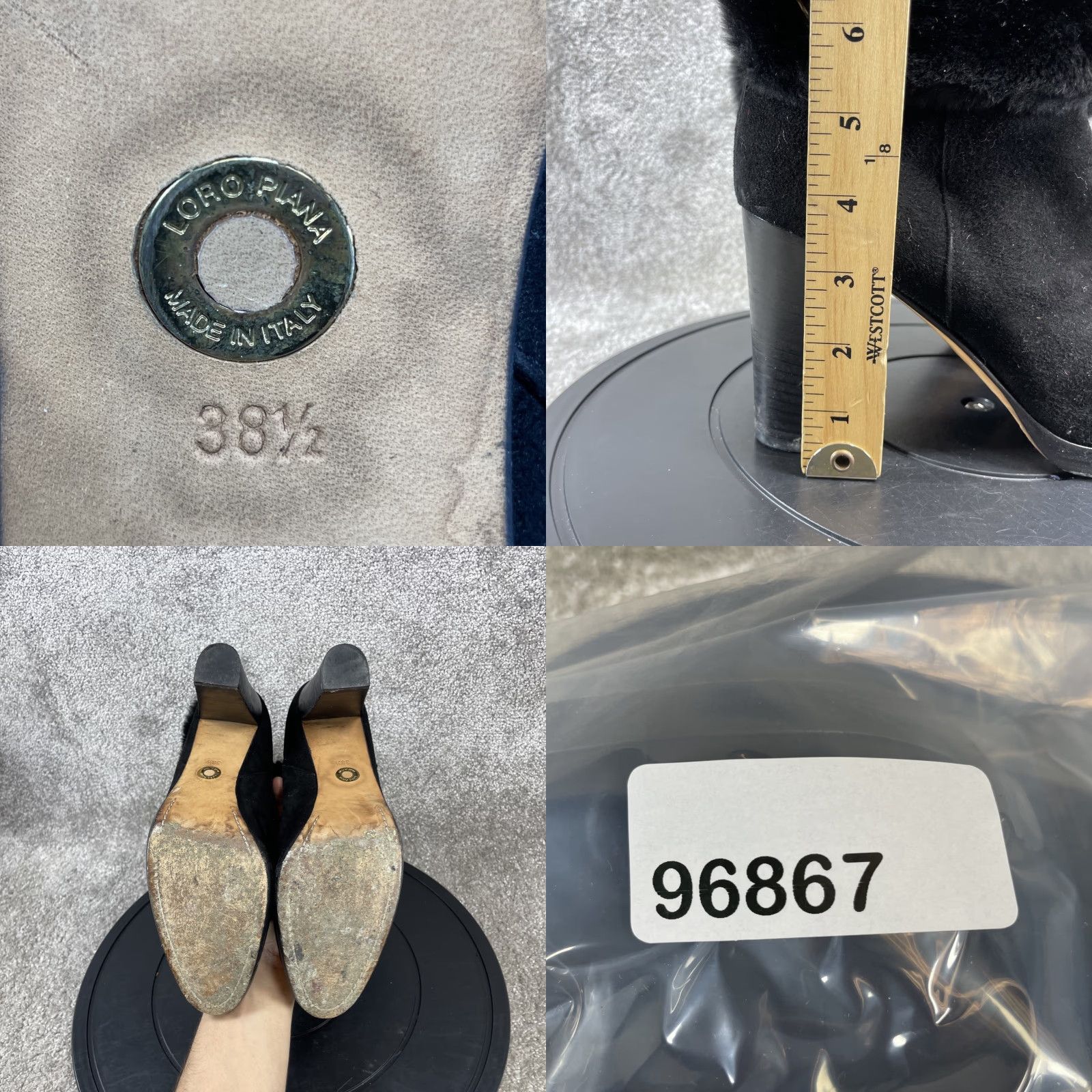 Loro Piana VINTAGE Loro Piana Women's Booties Size 8 US Black Suede Fur Block Heel Ankle Casual Size US 8 / IT 38 - 8 Thumbnail