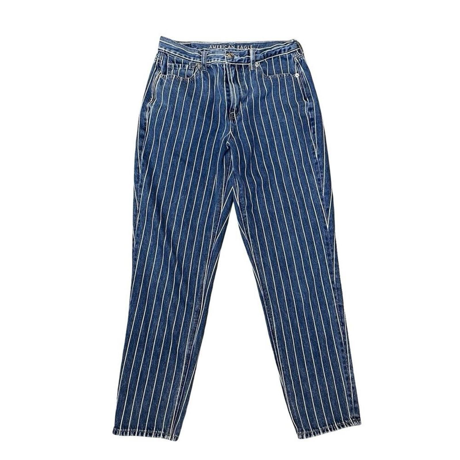 American Eagle Outfitters American Eagle Women's High-Waisted Striped Jeans Size 27" / US 4 / IT 40 - 6 Thumbnail