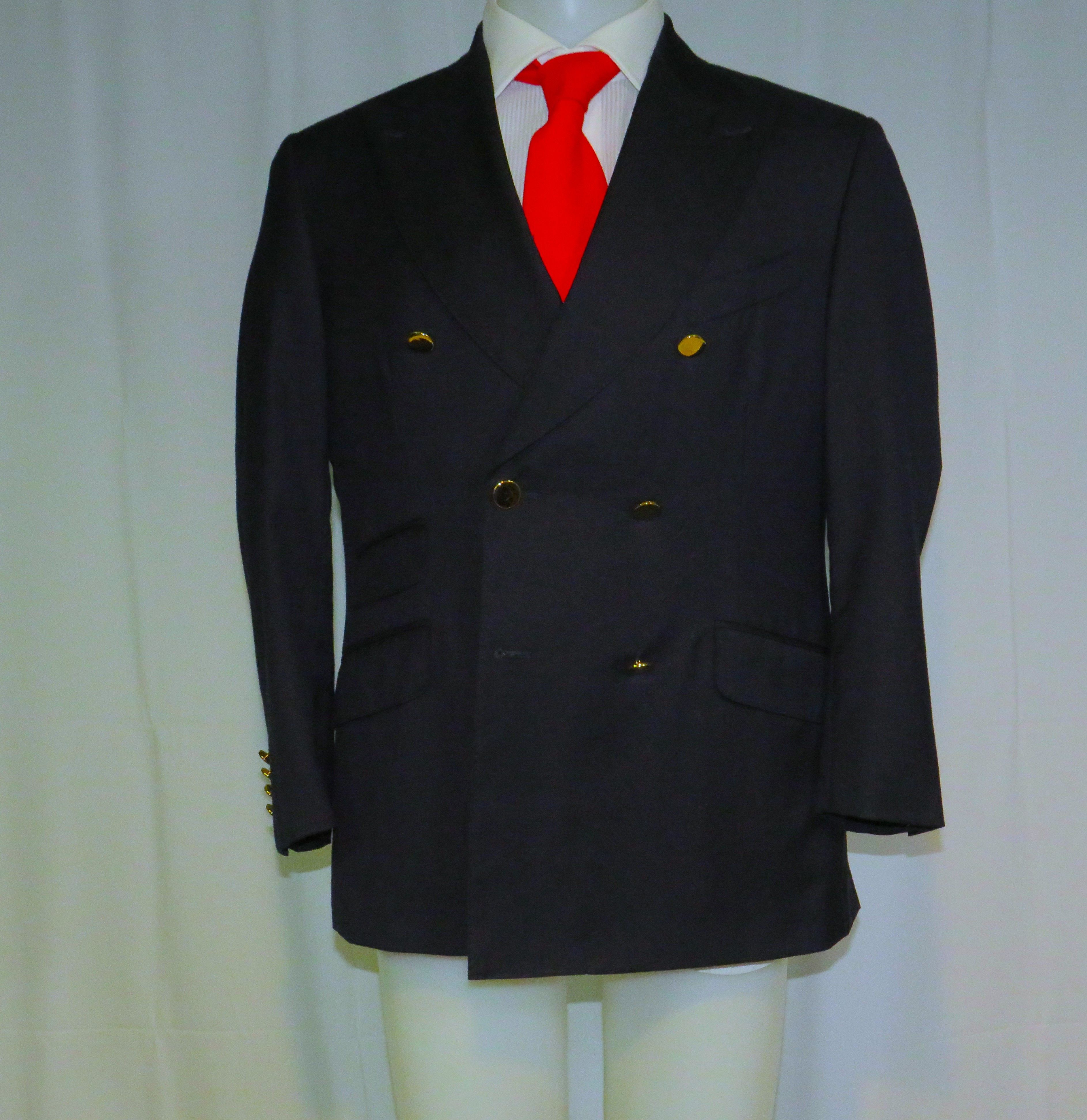 Other Alex Hitz Navy Gold Button Double Breasted Blazer 40S Size 40S - 1 Thumbnail
