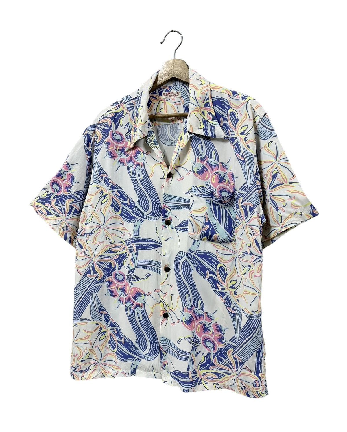 Sun Surf Vtg🔥90’s Sunsurf Camp Collar Hawaii Tranditional Japanese Size US L / EU 52-54 / 3 - 7 Thumbnail