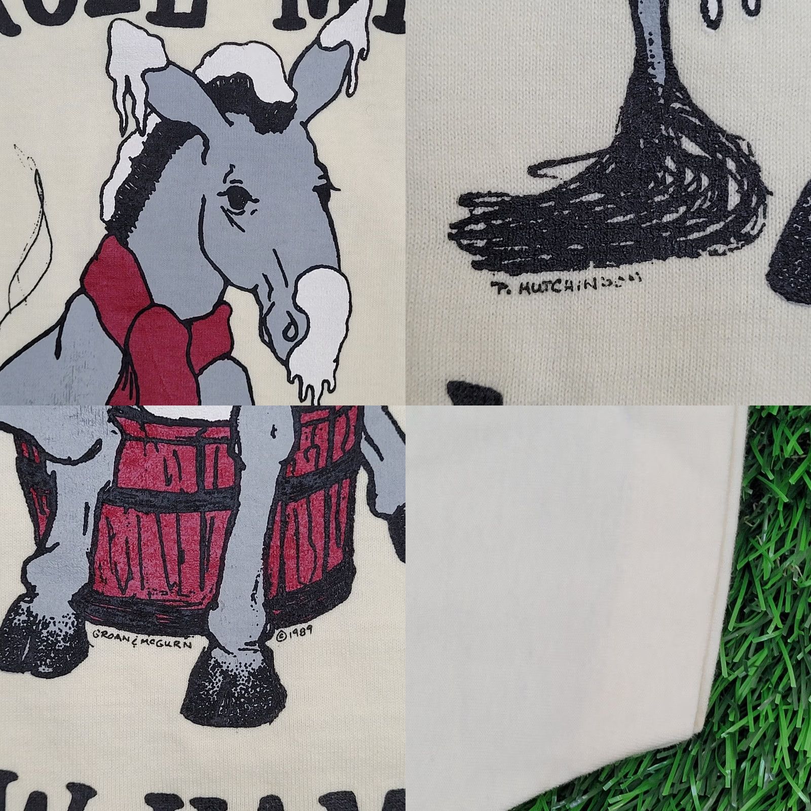 Vintage VINTAGE 1989 Funny Donkey Shirt Large 21x28 New-Hampshire Screen Stars TeE Shirt: Logo, Letters & Numbers, 80s 90s Donkey Graphic Mens XL Size US L / EU 52-54 / 3 - 8 Thumbnail