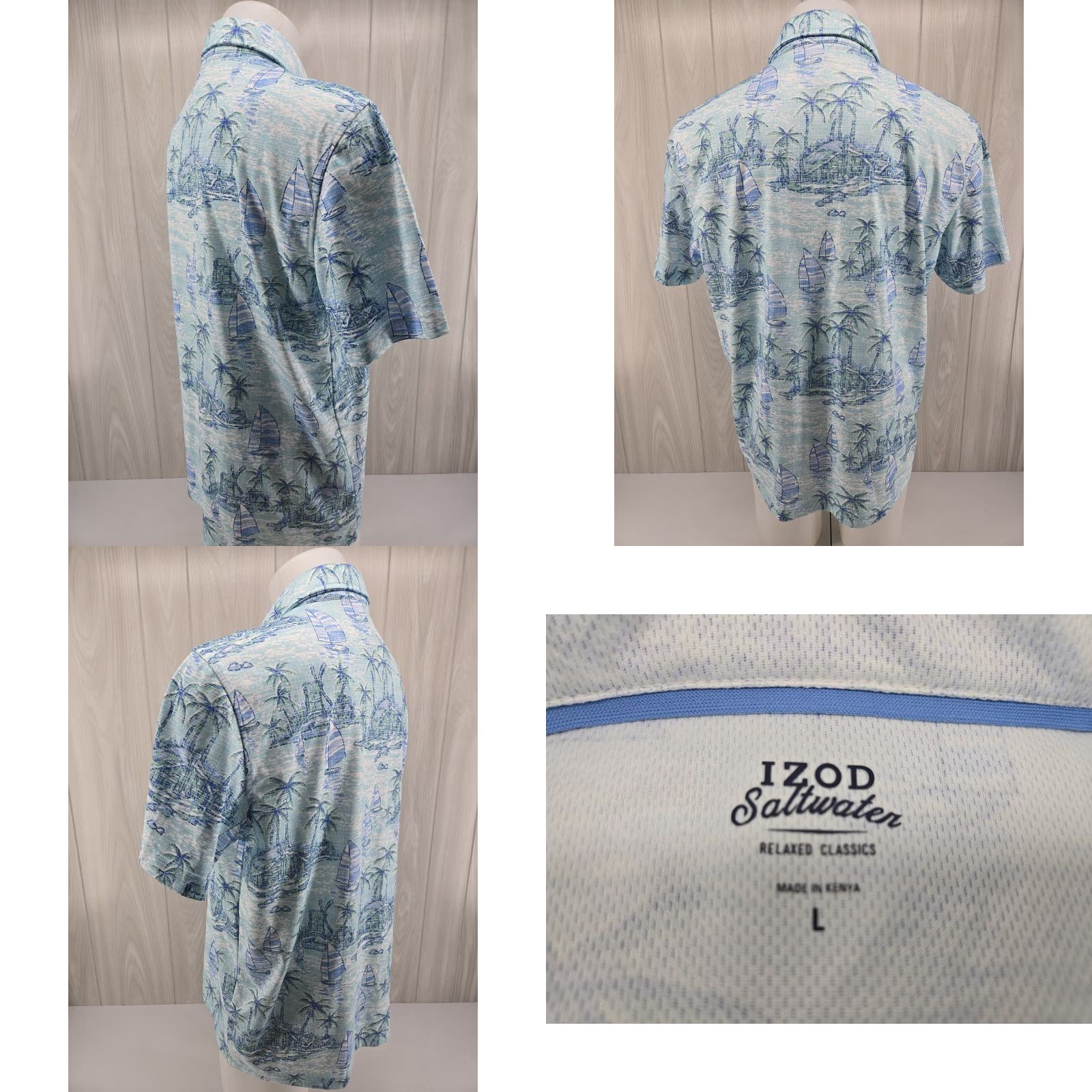 Izod Izod Saltwater Polo Shirt Mens L Sailboats Palm Trees All Over Print Polo Shirt Mens L Multicolor Beach Summer 90s? Size US L / EU 52-54 / 3 - 8 Thumbnail