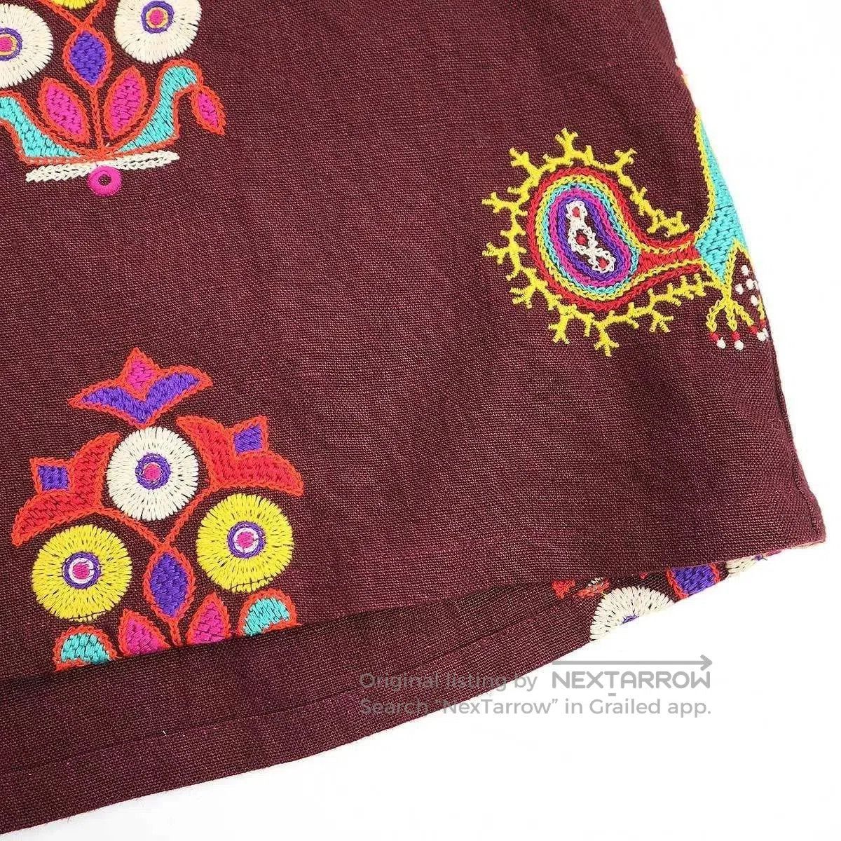 Bode BODE Peacock Embroidery Linen Pullover Shirt. Size M / US 6-8 / IT 42-44 - 5 Thumbnail