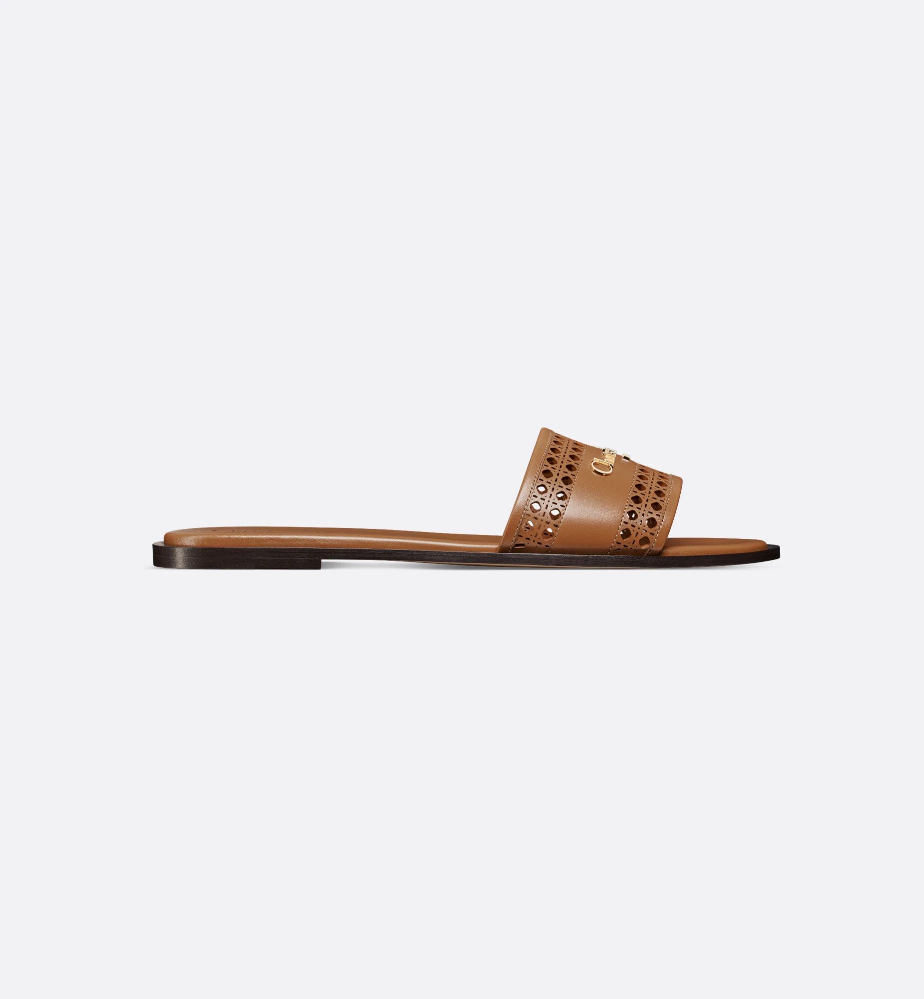 Dior Dior D-Lane Dway Micro Cannage Leather Slide Flat Sandal 37 Size US 7 / IT 37 - 3 Thumbnail