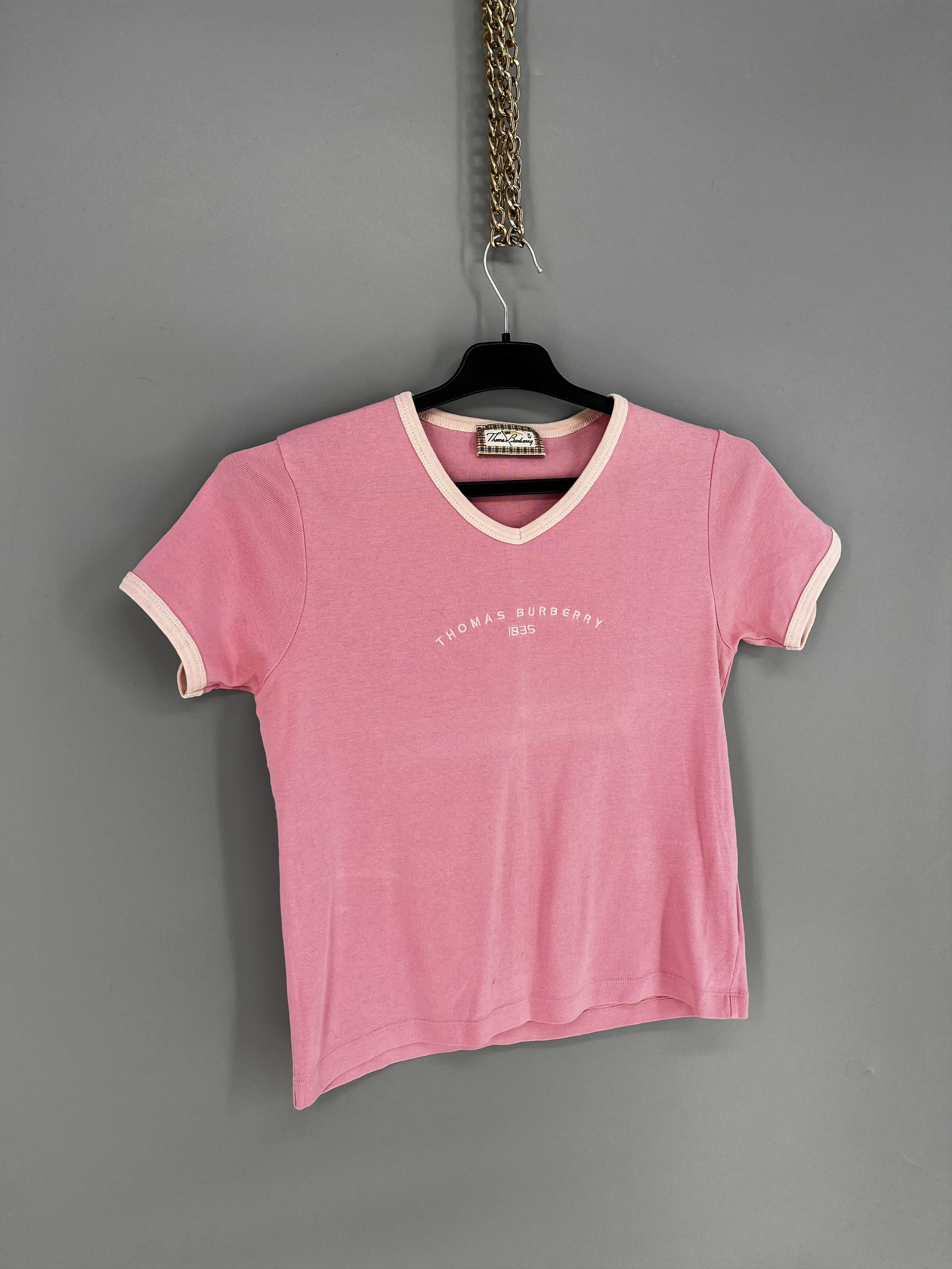 Burberry Vintage Casual Rare Thomas Burberry t-shirt PINK Size M Size M / US 6-8 / IT 42-44 - 2 Thumbnail