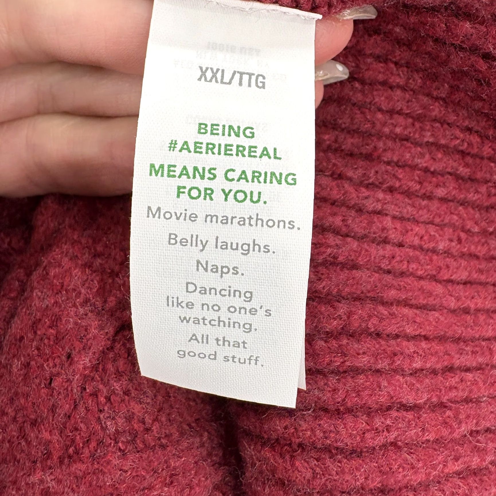 Vintage Aerie unREAL Women’s XXL Cable Knit Crewneck Pullover Sweater Red NWT Cozy Knit Shirt/Sweater Casual Womens Size XXL / US 16-18 / IT 52-54 - 6 Thumbnail
