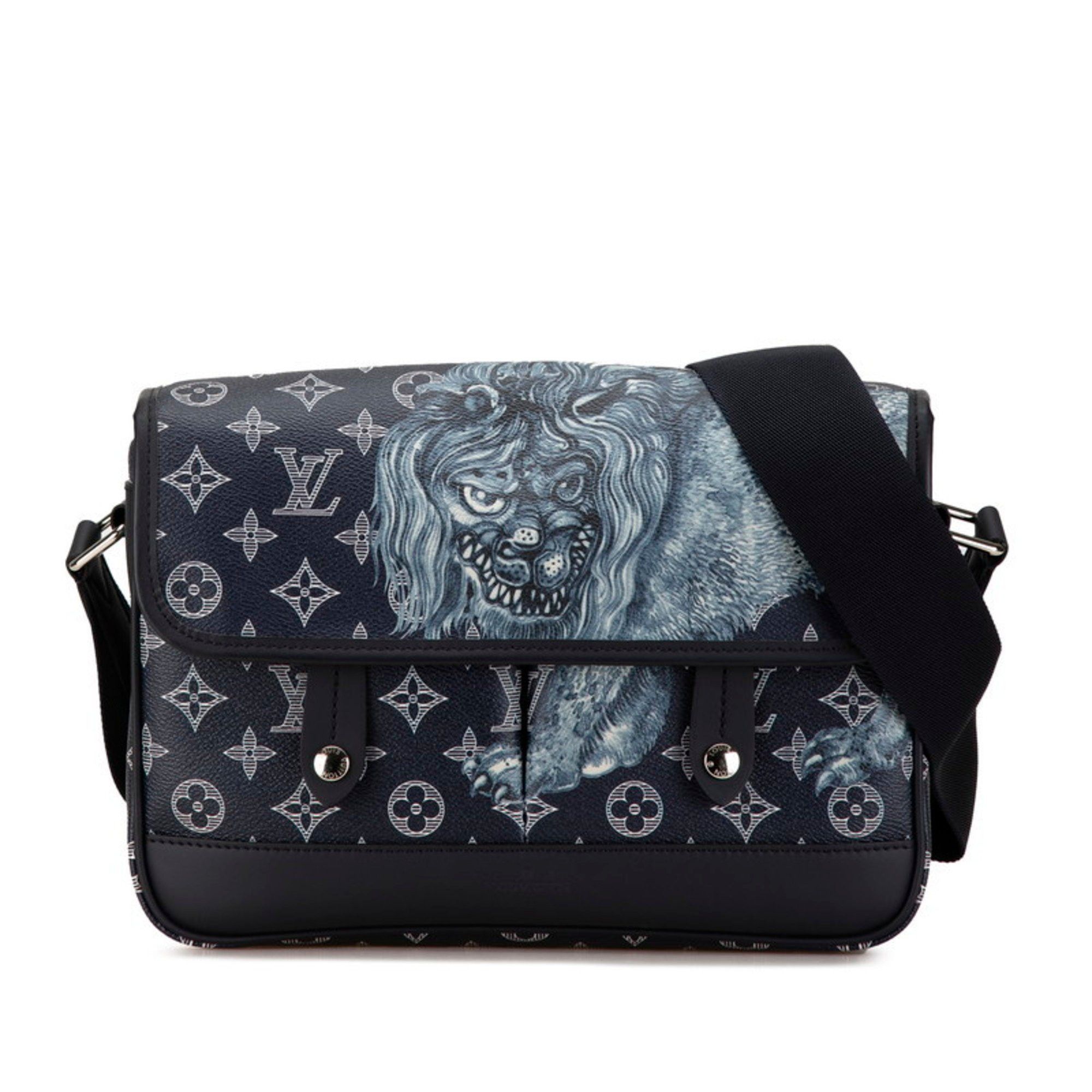 Louis Vuitton Louis Vuitton Monogram Savannah PM Chapman Brothers Bag M54248 Navy PVC Leather Men's LOUIS VUITTON Size ONE SIZE - 1 Thumbnail