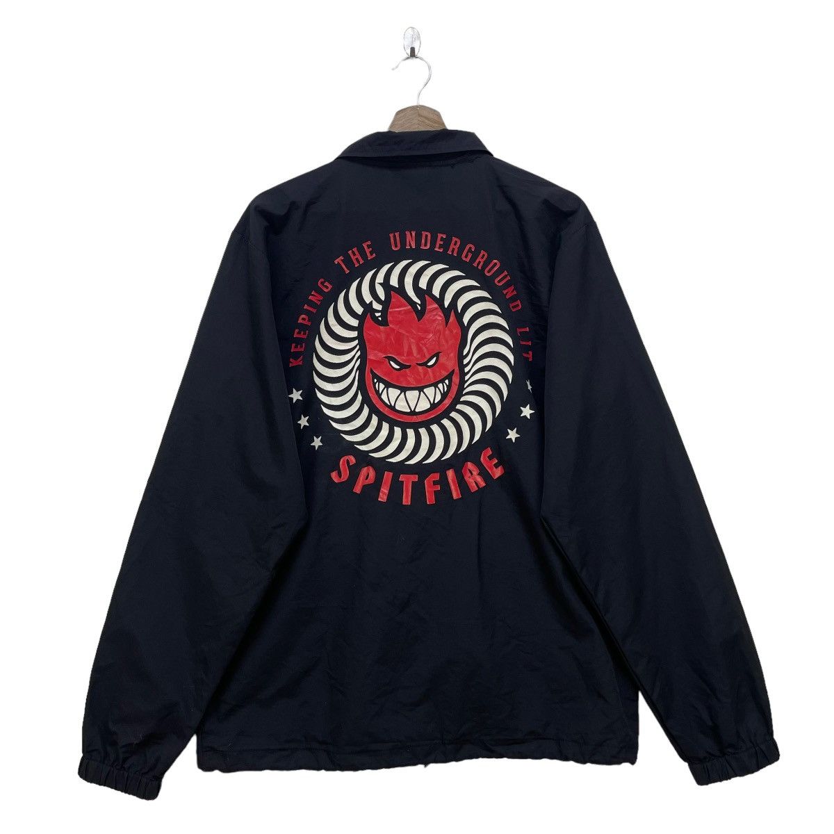 image of Independent Truck Co x Shortys Skateboards Vintage Independent Spitfire Skateboard Coach Jacket in 