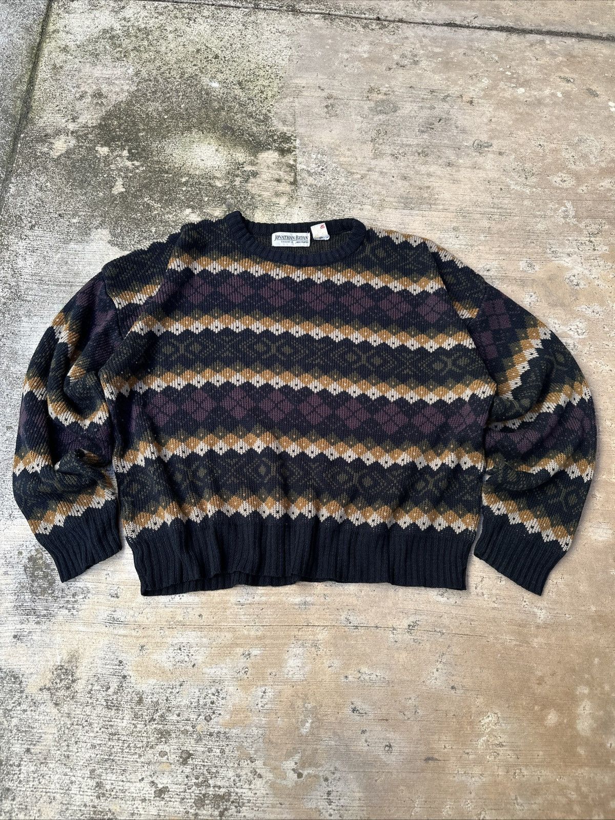 Other Vintage 90s Checkered Jonathan Bryan Knitwear Sweater Xl Size US XL / EU 56 / 4 - 2 Thumbnail
