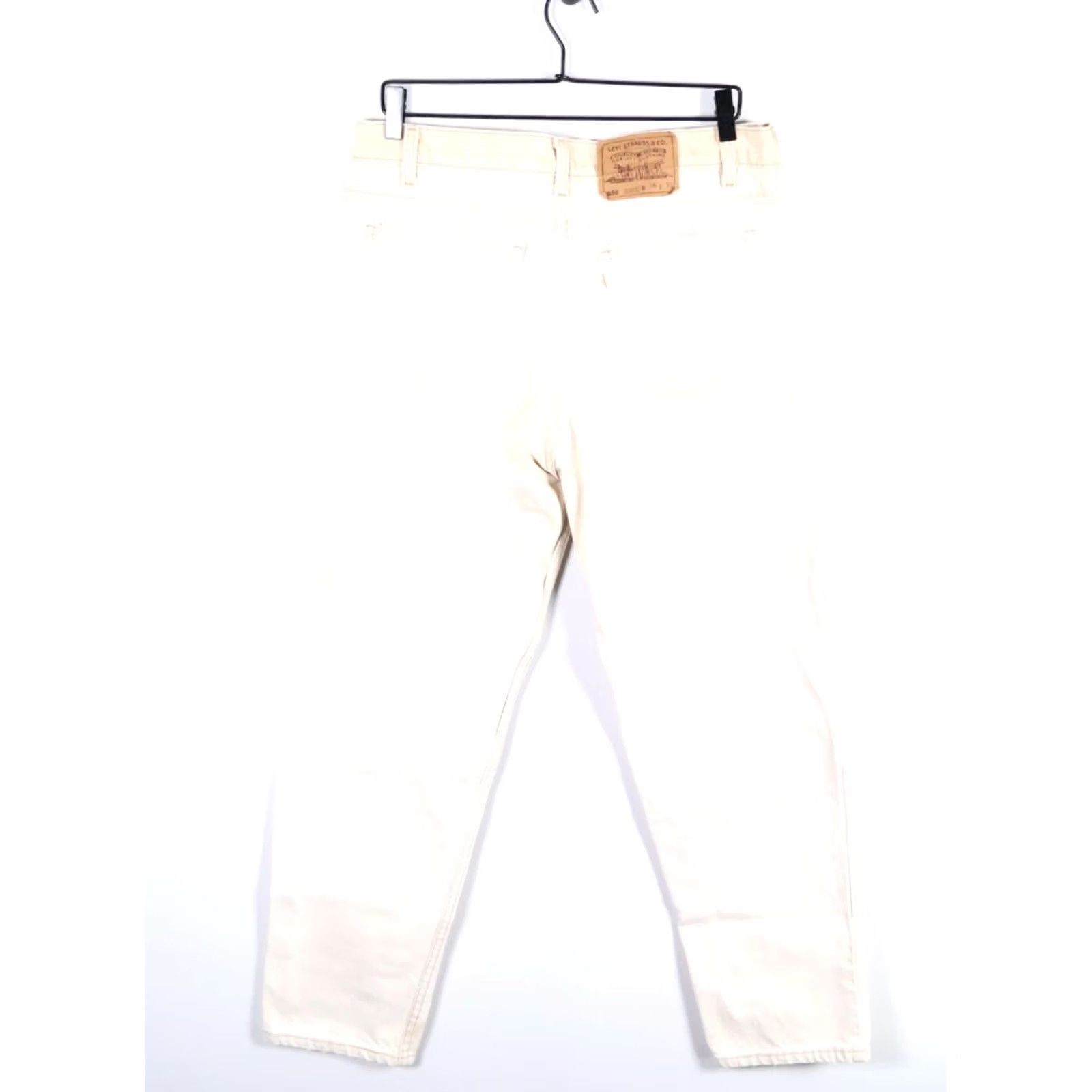 Levi's VINTAGE Levi's 550 Jeans Mens 33 x 29 Ivory Relaxed Tapered Orange Tab Men Jeans 90s Hipster Retro Vintage Grunge Casual All Seasons Mens Size US 33 - 2 Thumbnail
