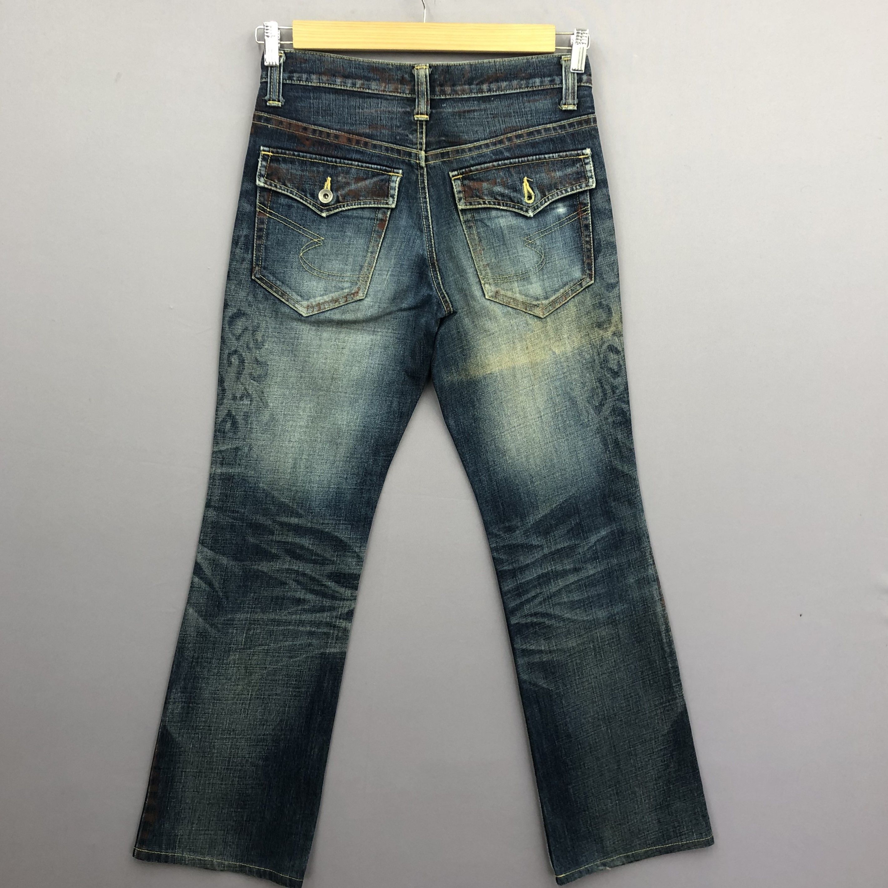 Japanese Brand Vintage Y2K Semantic Design Flare Jeans Japanese Brand Denim Size US 30 / EU 46 - 2 Thumbnail
