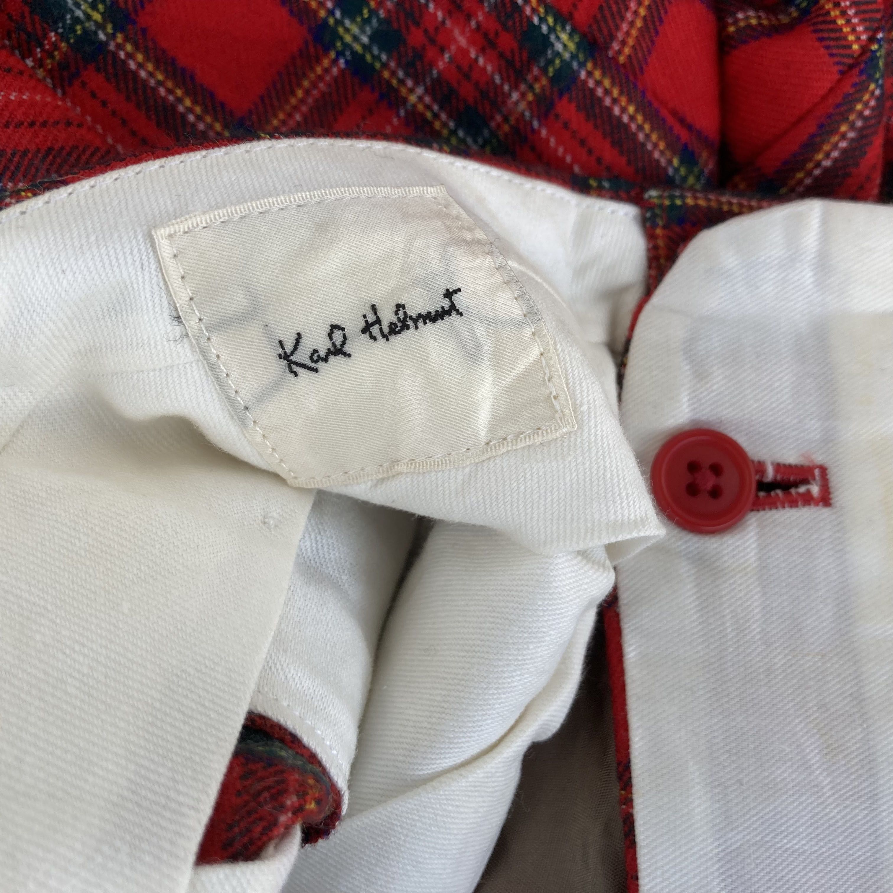 Karl Helmut × Pink House × Vintage Vtg Karl Helmut Wool Trouser Baggy Sz 30 Tartan Pants Size US 30 / EU 46 - 5 Thumbnail