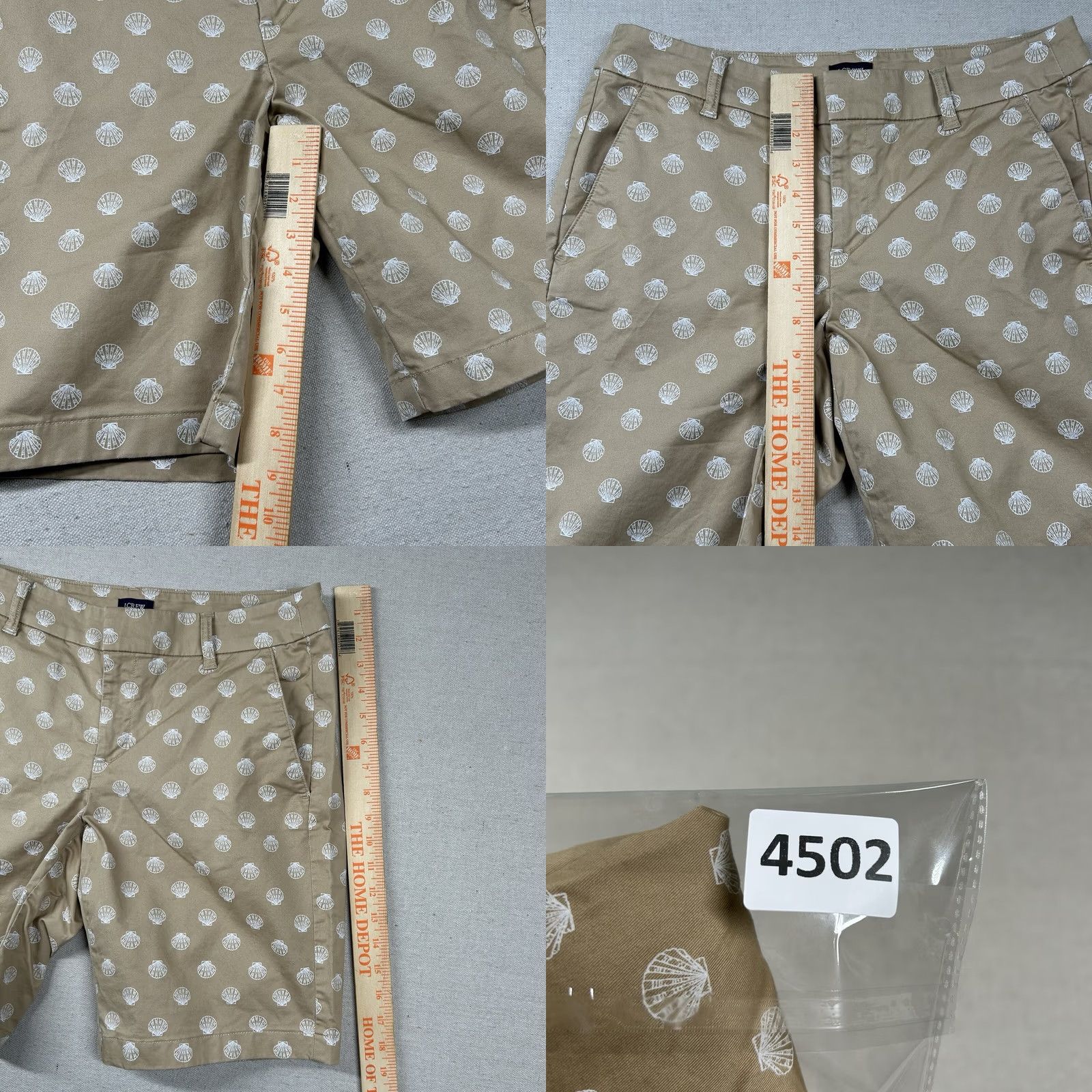 J.Crew VINTAGE J. Crew Shorts Womens Bermuda 6 Beige Shells Beachy Ocean Scallops Knit Canvas 9in Inseam Womens Size 28" / US 6 / IT 42 - 8 Thumbnail