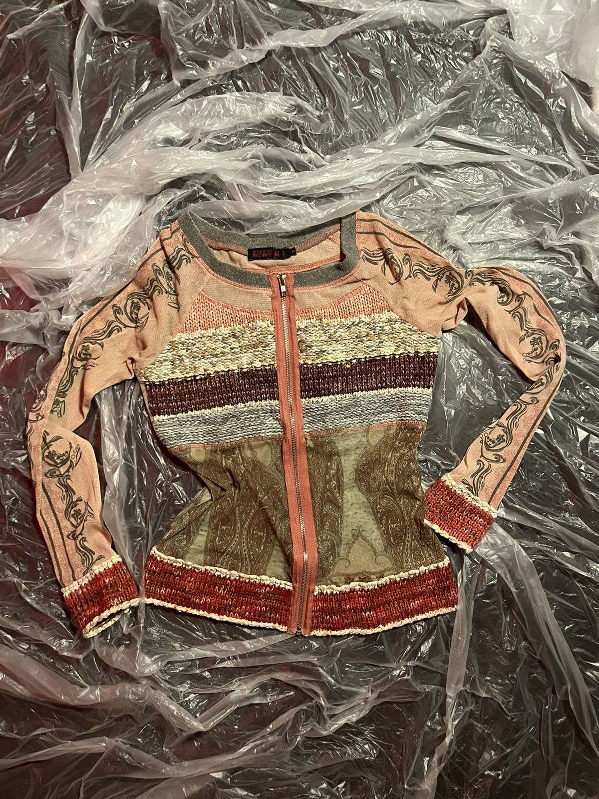 Japanese Brand × Vintage Lulu Paris Patchwork Cardigan Size M / US 6-8 / IT 42-44 - 1 Thumbnail