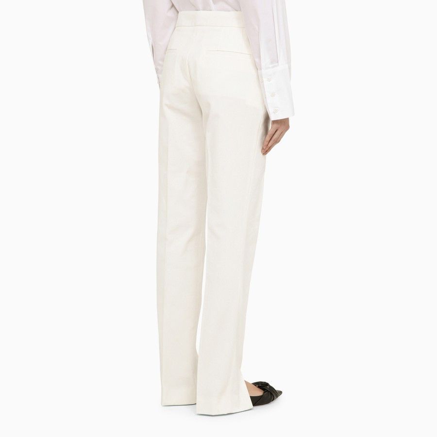 Jil Sander o1d2blof0824 Cotton Trousers in White Size 25" / US 0 / IT 36 - 4 Thumbnail