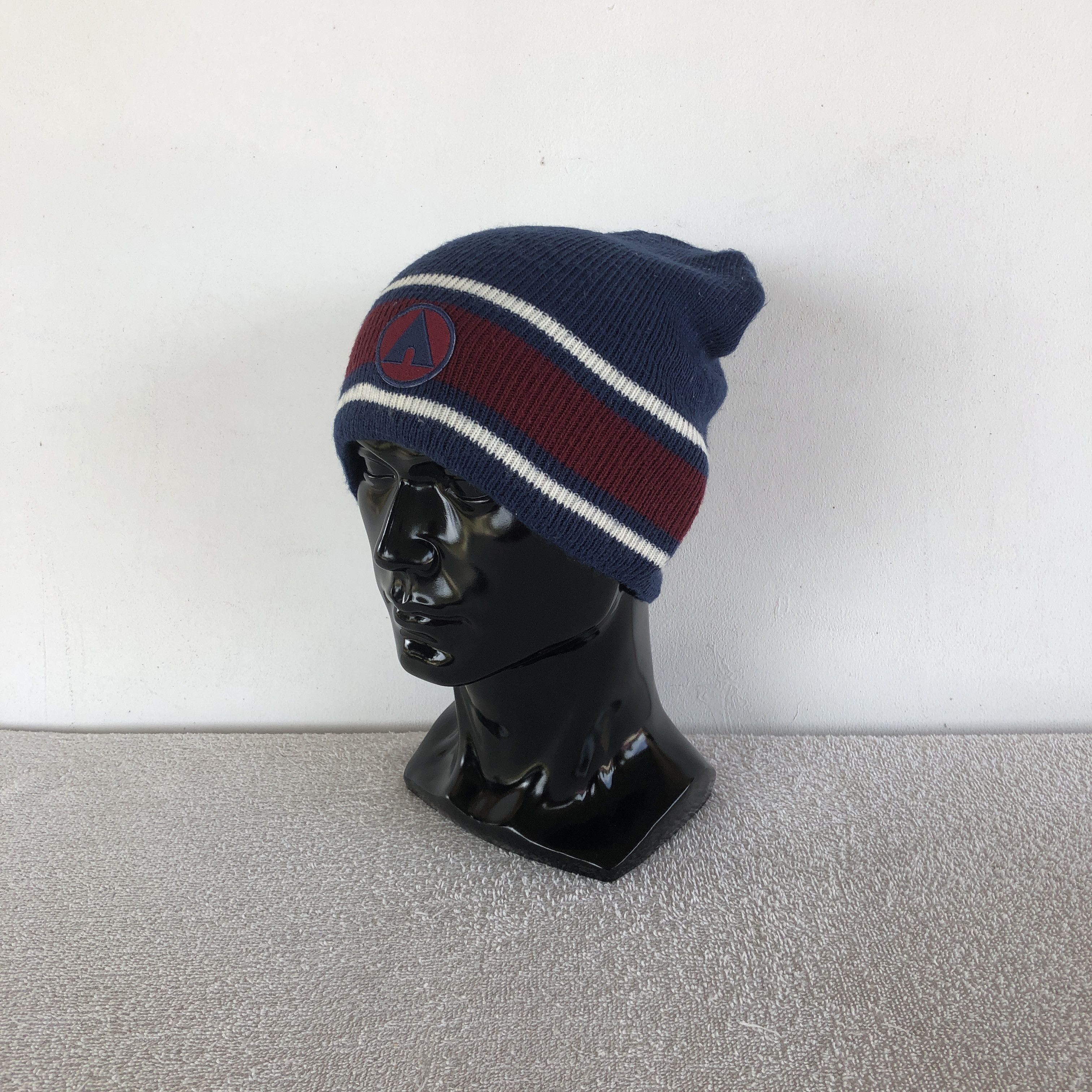 Japanese Brand Vintage 90s Airwalk Beanie Striped Snow Caps Hats Size ONE SIZE - 1 Thumbnail