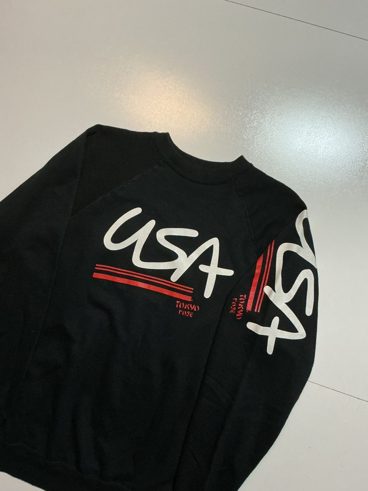 Vintage Vintage 80s Tokyo Rose USA Made In USA Pullover Sweatshirt Size US L / EU 52-54 / 3 - 3 Thumbnail
