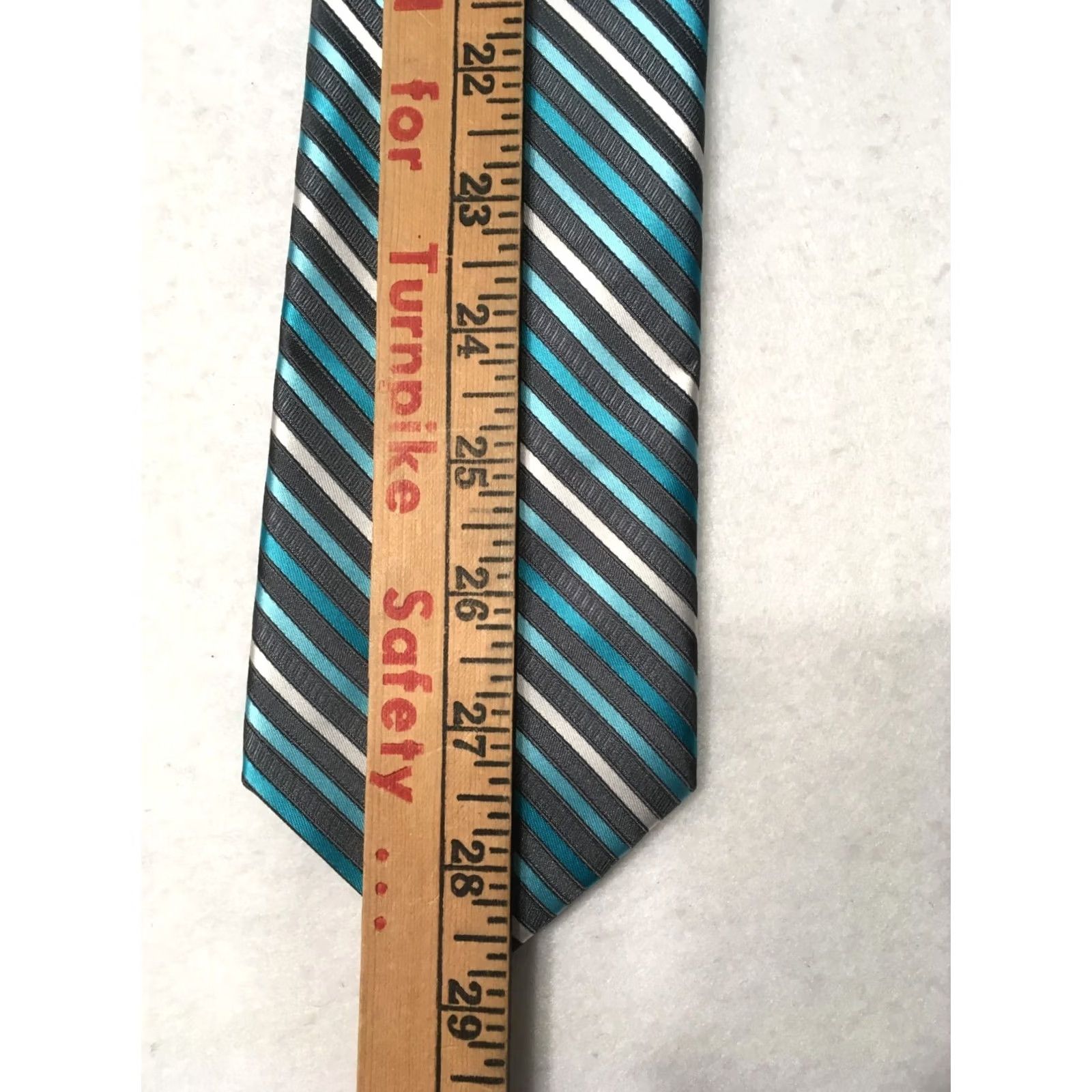 Nicole Miller Nicole Miller Necktie blue gray Stripes Silk Formal Neck Tie power 100% Size ONE SIZE - 6 Thumbnail
