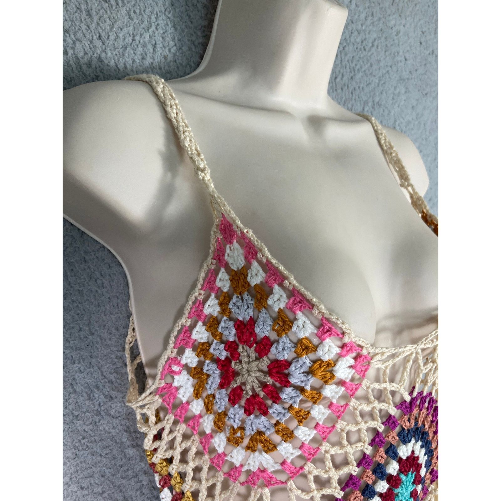 Other Women's Multicolor Crochet Boho Tassel Crop Cami Size M Size M / US 6-8 / IT 42-44 - 7 Thumbnail