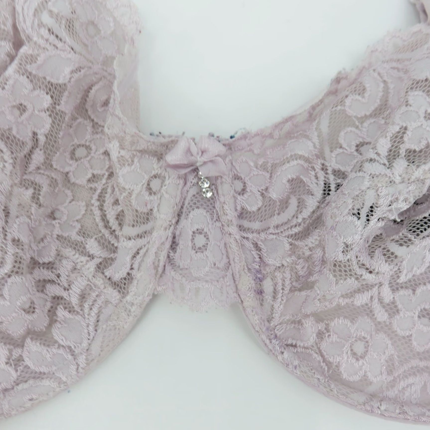 Vintage Smart & Sexy Bra 38DD Purple White Underwire Lace Unlined Style SA964 Lot of 2 Size ONE SIZE - 3 Thumbnail