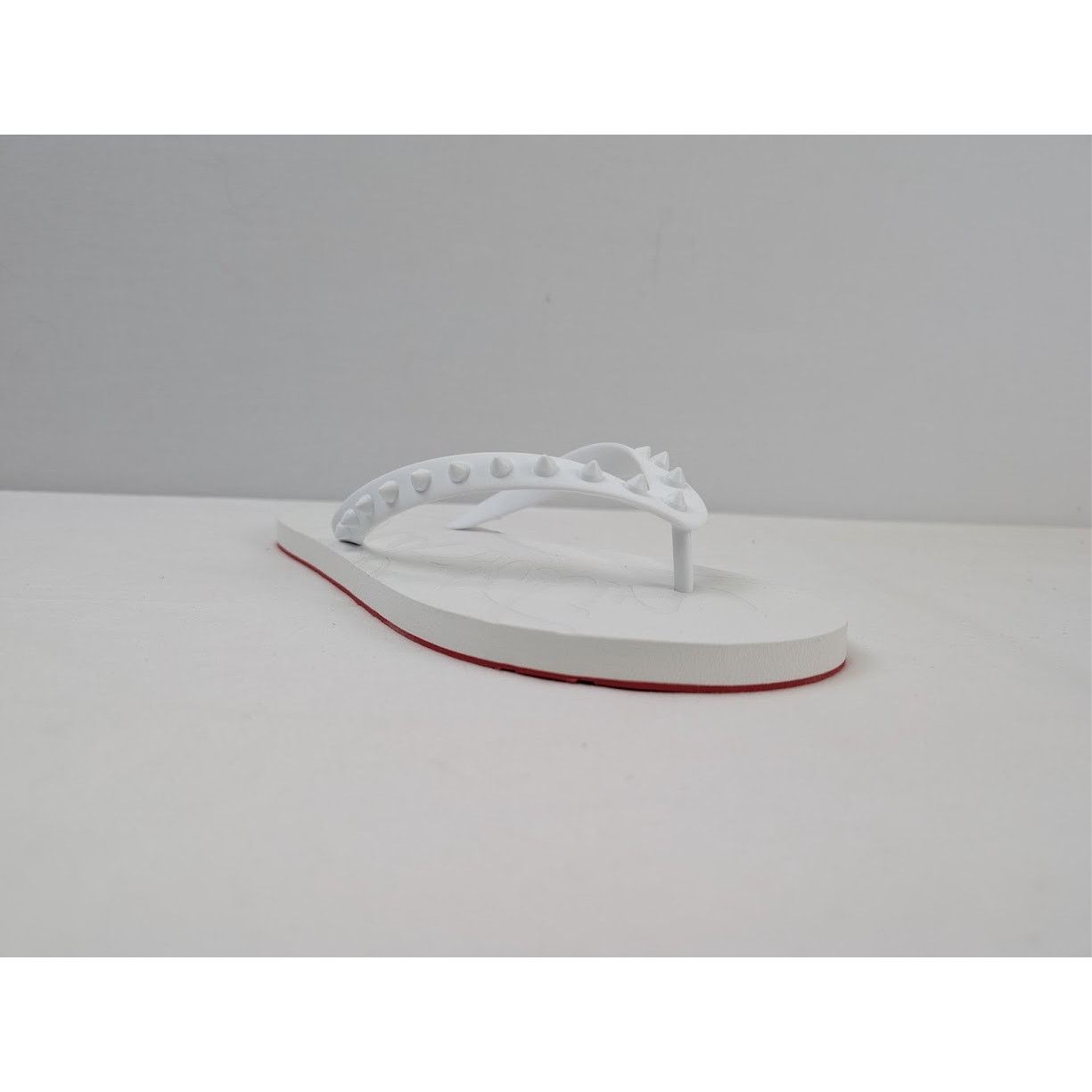 Christian Louboutin o1rshd1 Loubi Flip Flat Slippers in White Size US 10 / EU 43 - 1 Thumbnail