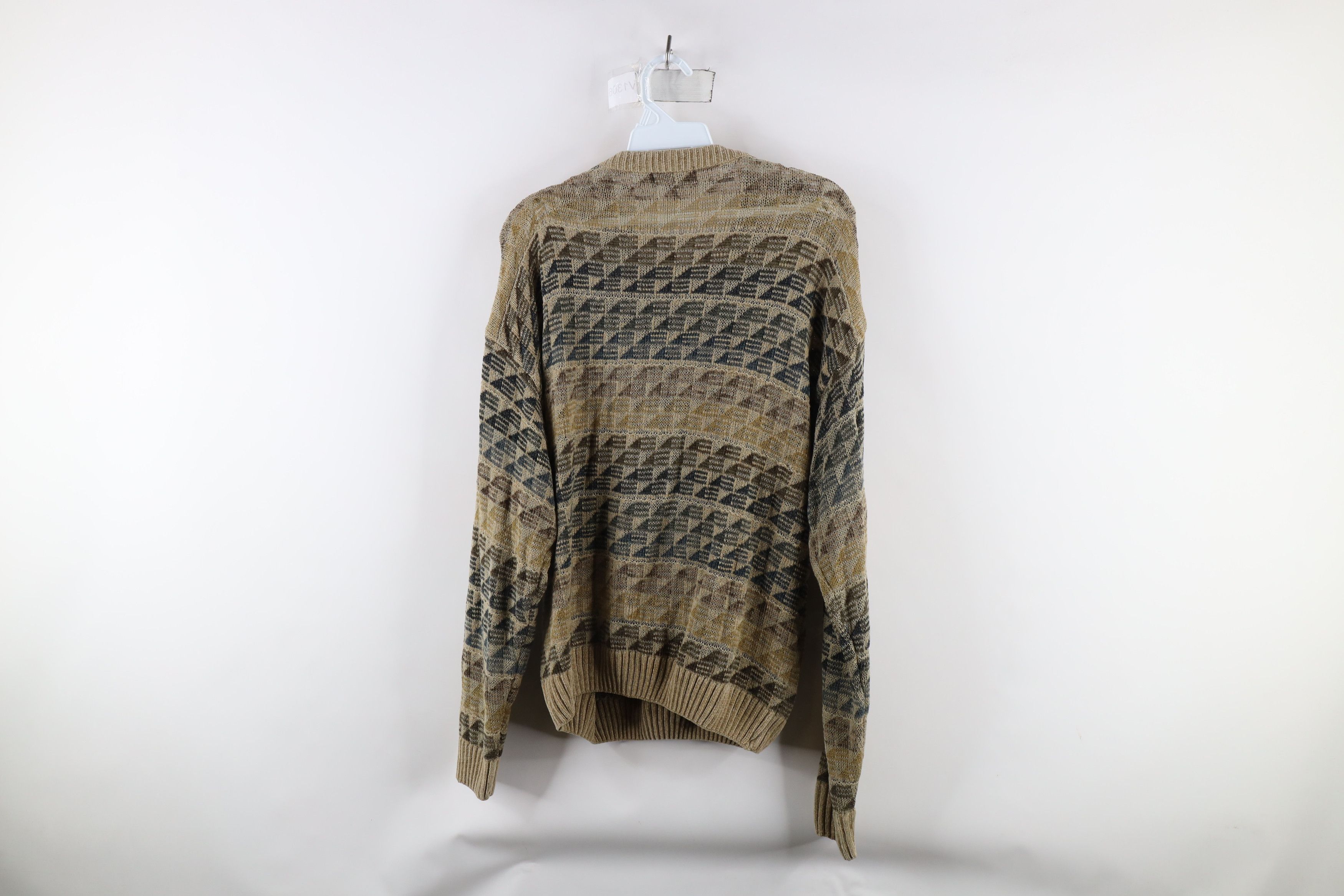 Vintage Vintage 90s Streetwear Rainbow Geometric Knit Dad Sweater Size US M / EU 48-50 / 2 - 7 Thumbnail