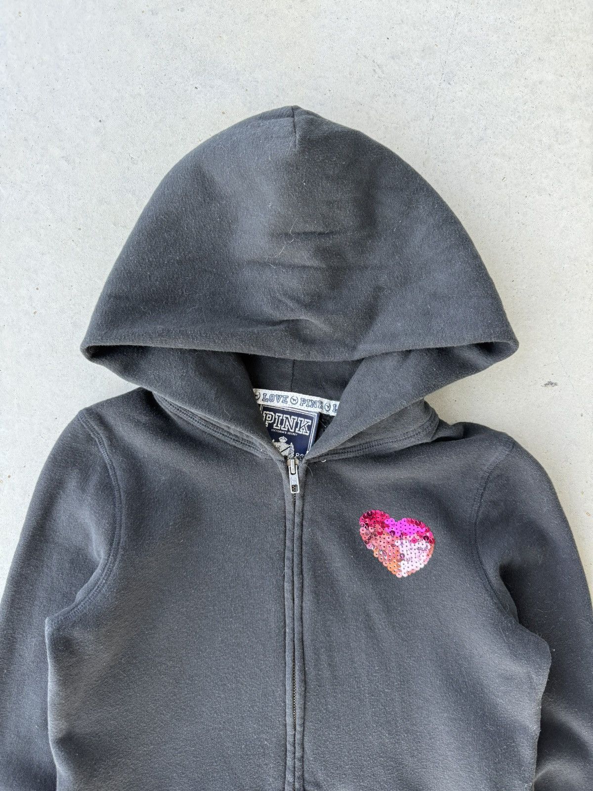 Victoria's Secret Vintage 00s Black Victorias Secret Pink Zip Up Hoodie Size XS / US 0-2 / IT 36-38 - 5 Thumbnail