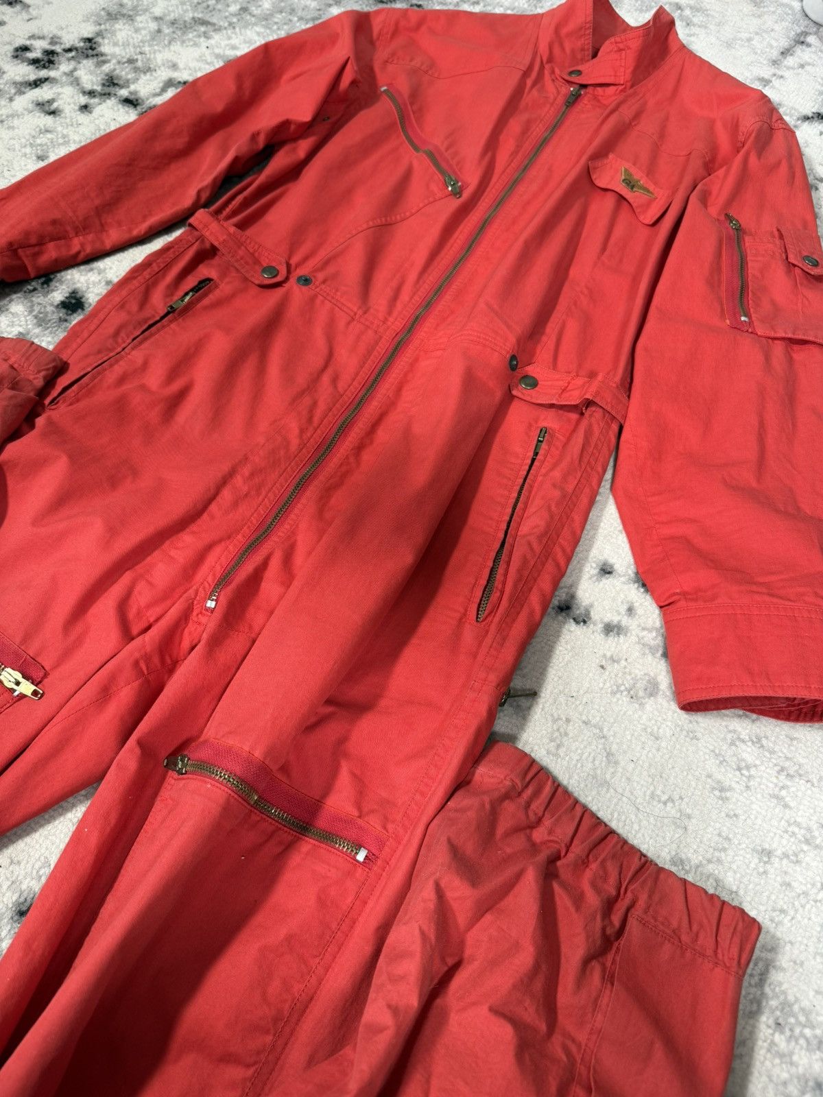 Giorgio Armani Rare Unique Giorgio Armani 1980s Runway Red Jumpsuit Size US 34 / EU 50 - 3 Thumbnail