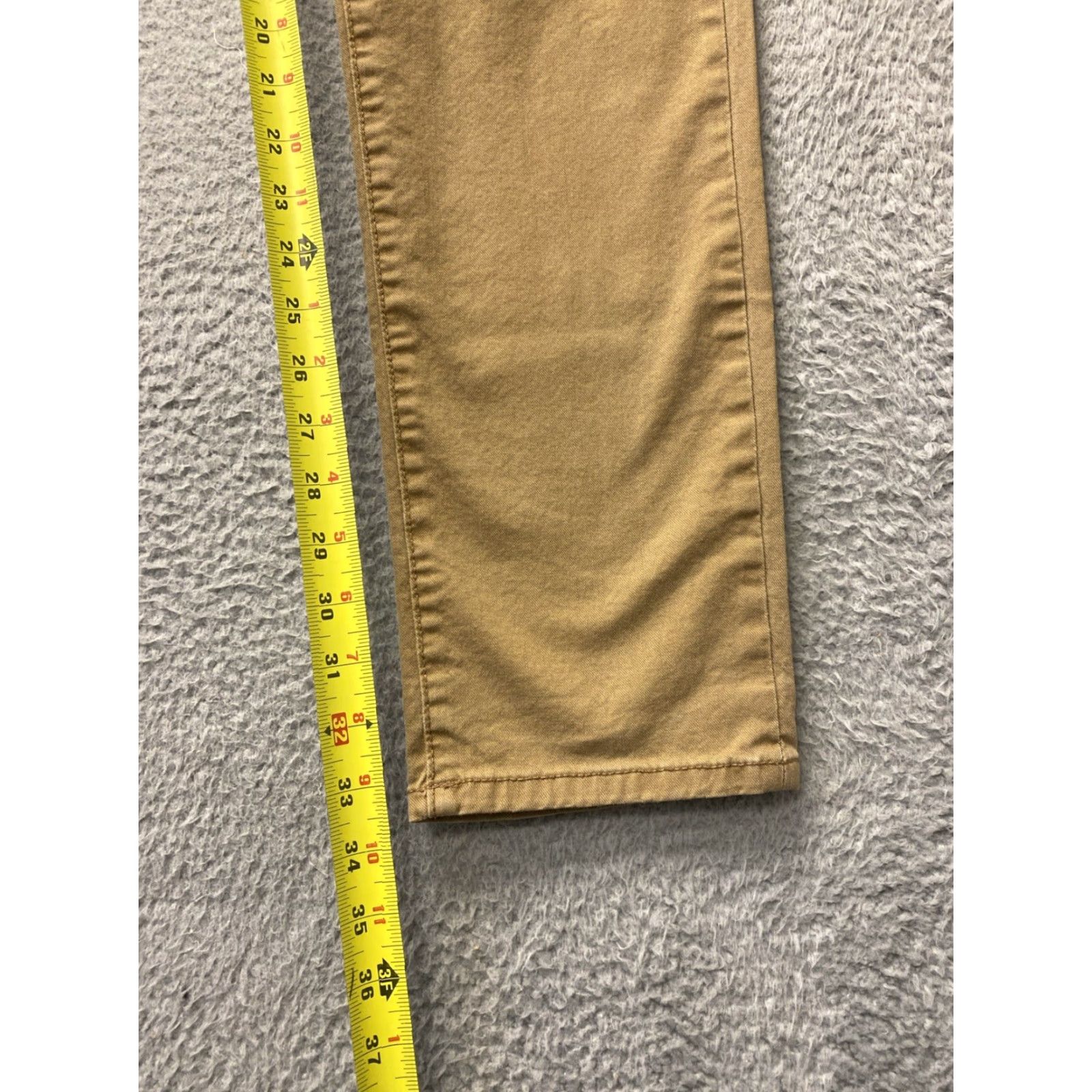 Vintage Mutual Wave Pants Men 32x34 Tan Solid Flat Front Chino Cotton Blend Mid Rise Size US 32 / EU 48 - 6 Thumbnail
