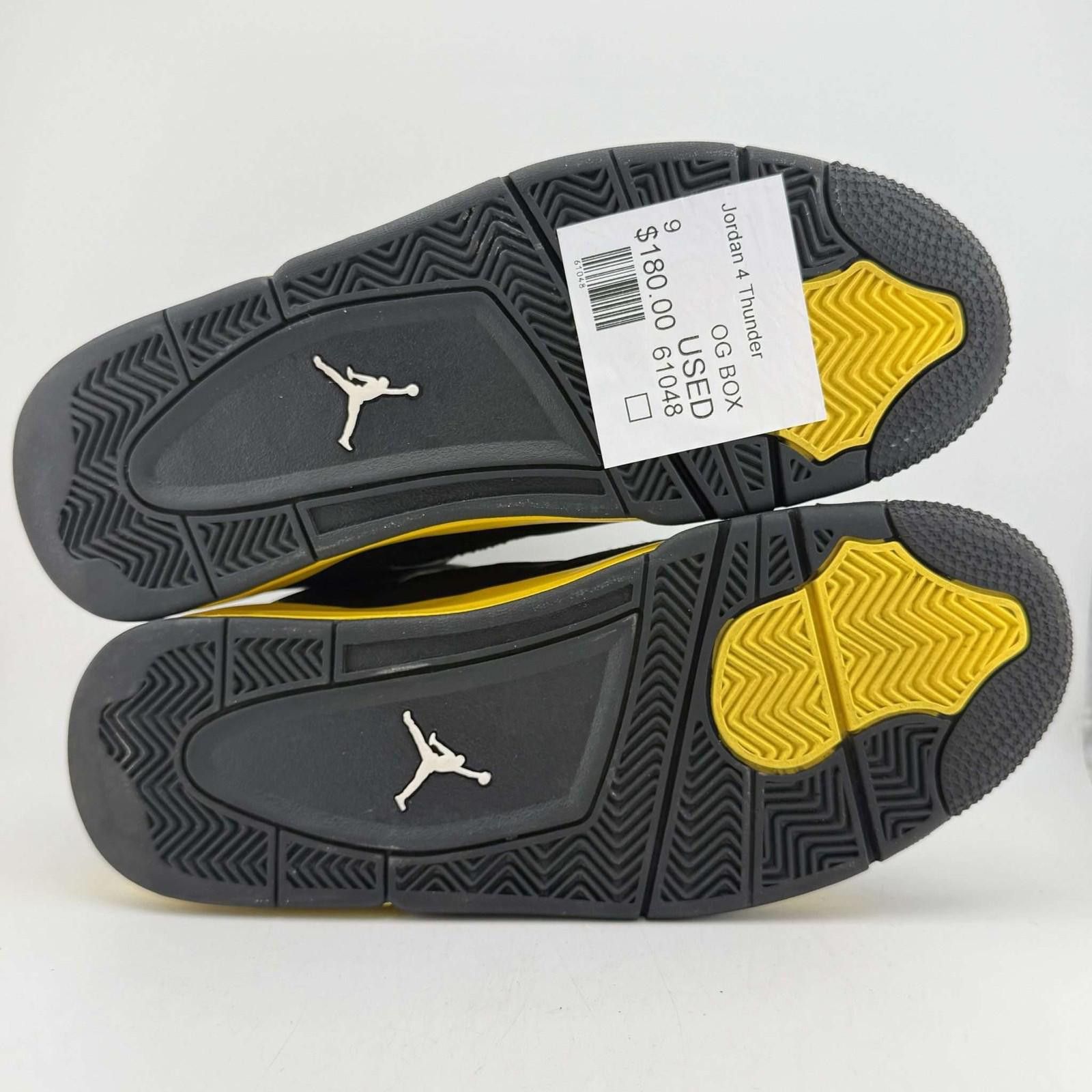 Jordan Brand Air Jordan 4 Retro Black/Yellow US 9 Used with Box Size US 9 / EU 42 - 6 Thumbnail