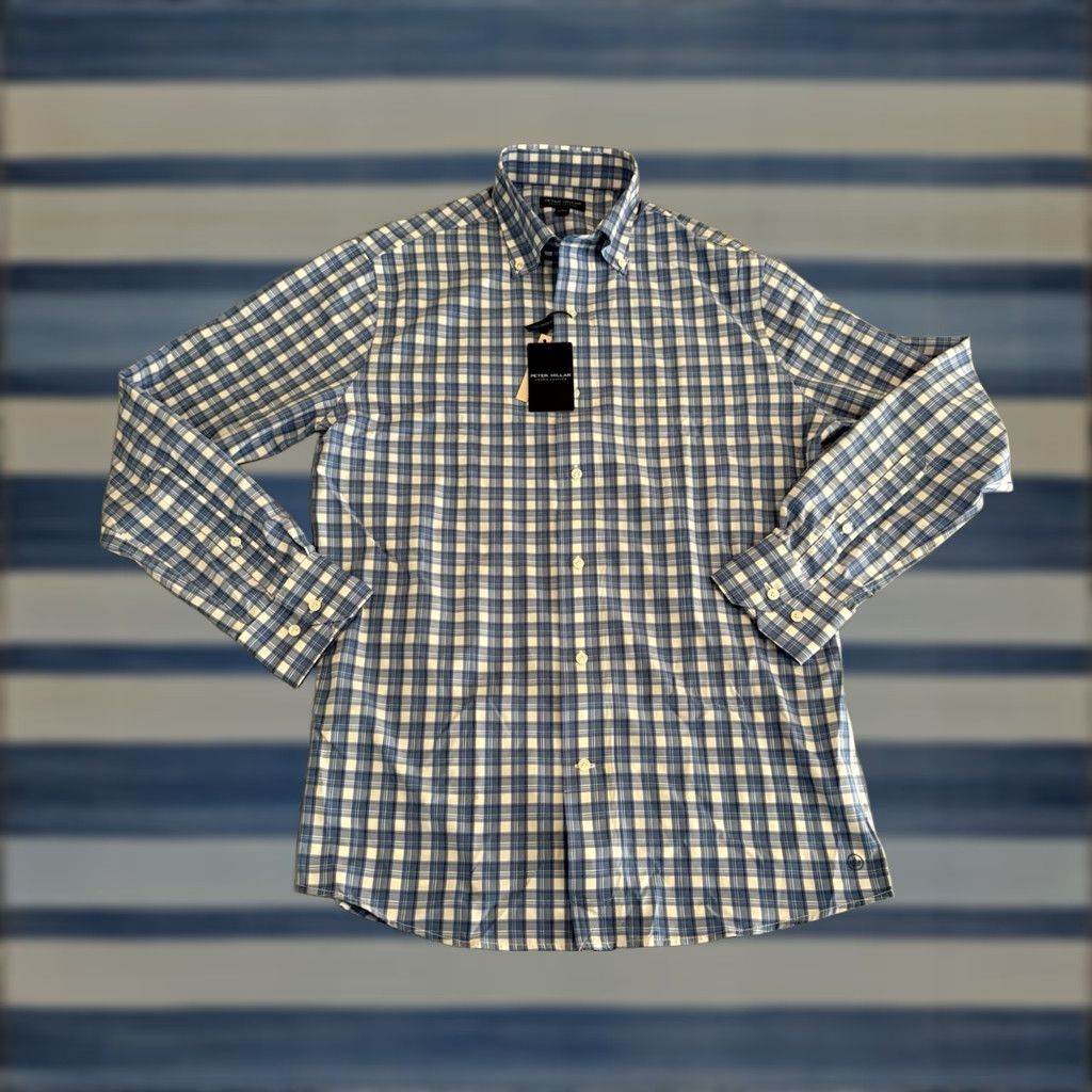 Peter Millar Peter Millar Crown Crafted Button-Up Shirt Blue Plaid Small NWT Shirt Mens S XS? Size US S / EU 44-46 / 1 - 1 Thumbnail