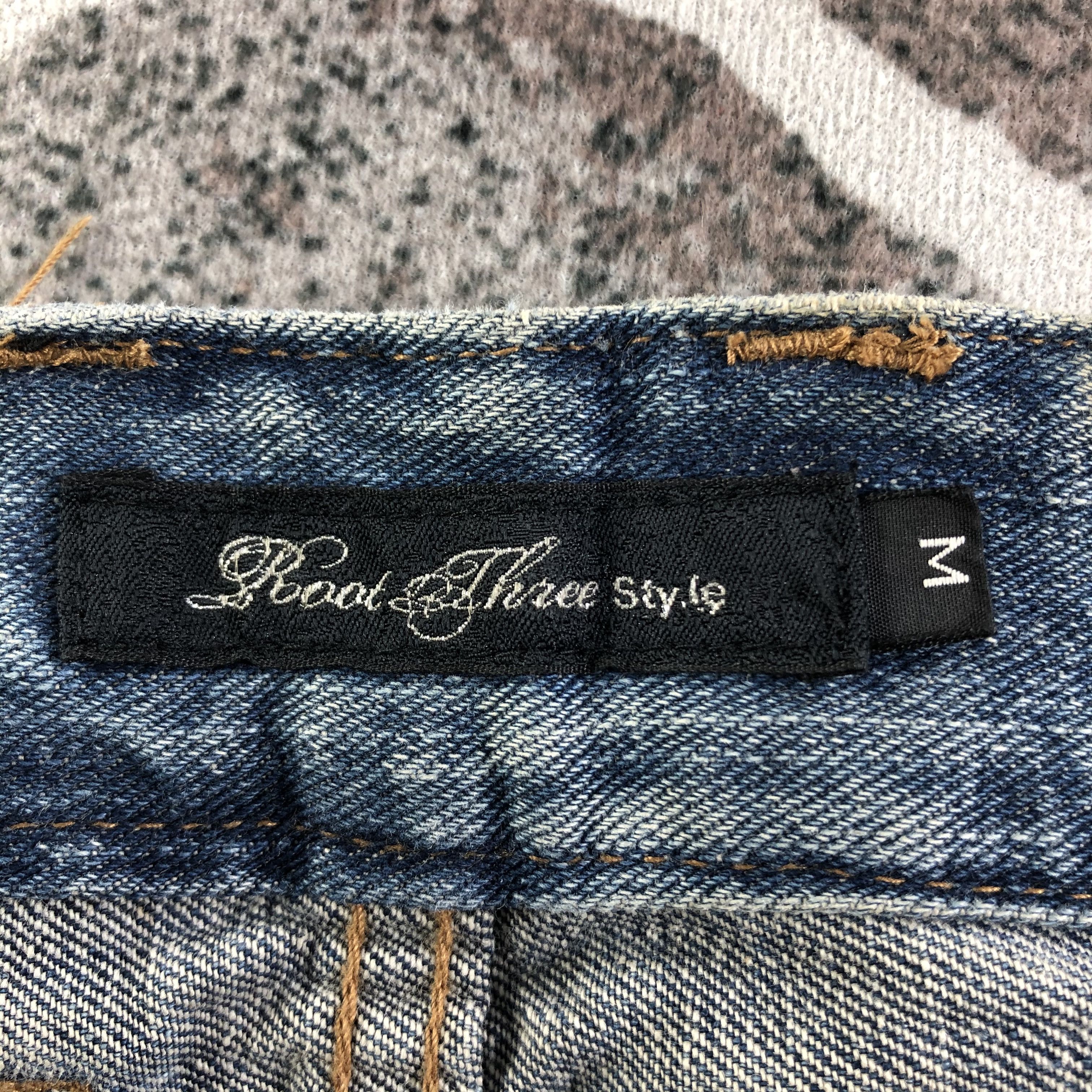 Japanese Brand Root Three Jeans Zipper Pocket Ripped Denim Size US 30 / EU 46 - 8 Thumbnail
