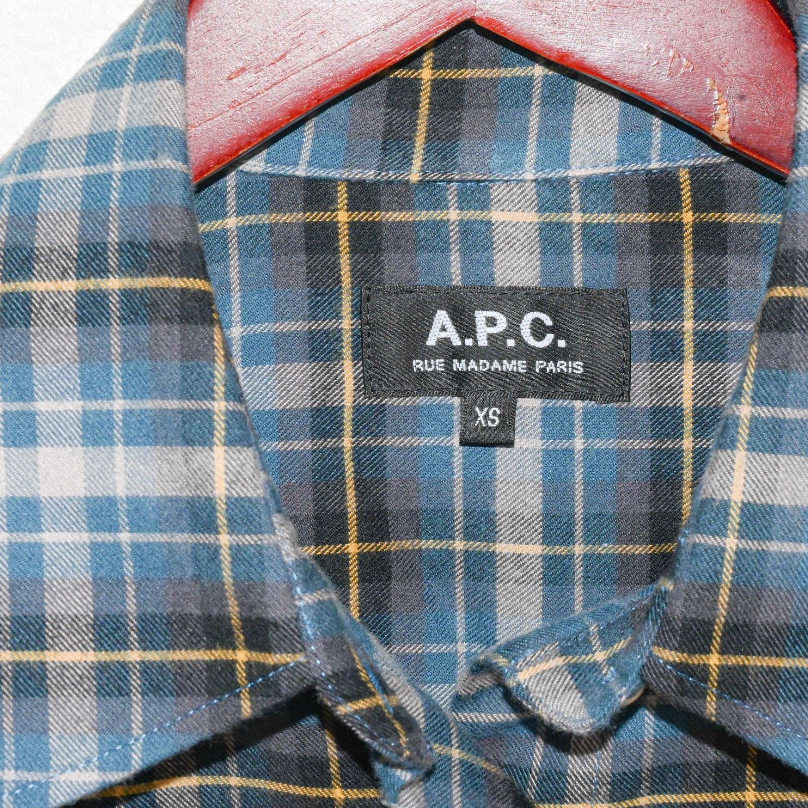 A.P.C. A.P.C. Blue Plaid Button up Flannel Shirt 100% Cotton Size XS / US 0-2 / IT 36-38 - 3 Thumbnail