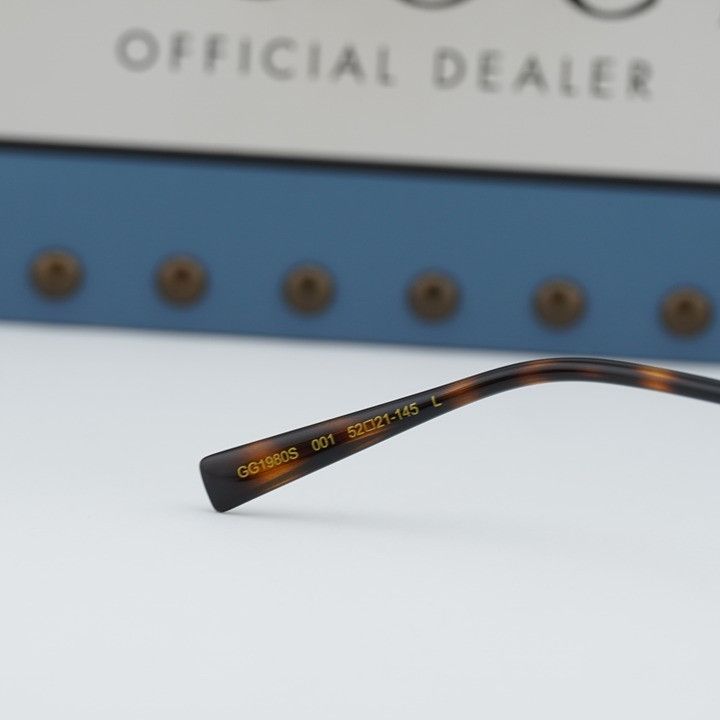Gucci Gucci GG1980S 001 Sunglasses Transparent Dark Grey/Gold Oval Size ONE SIZE - 8 Thumbnail