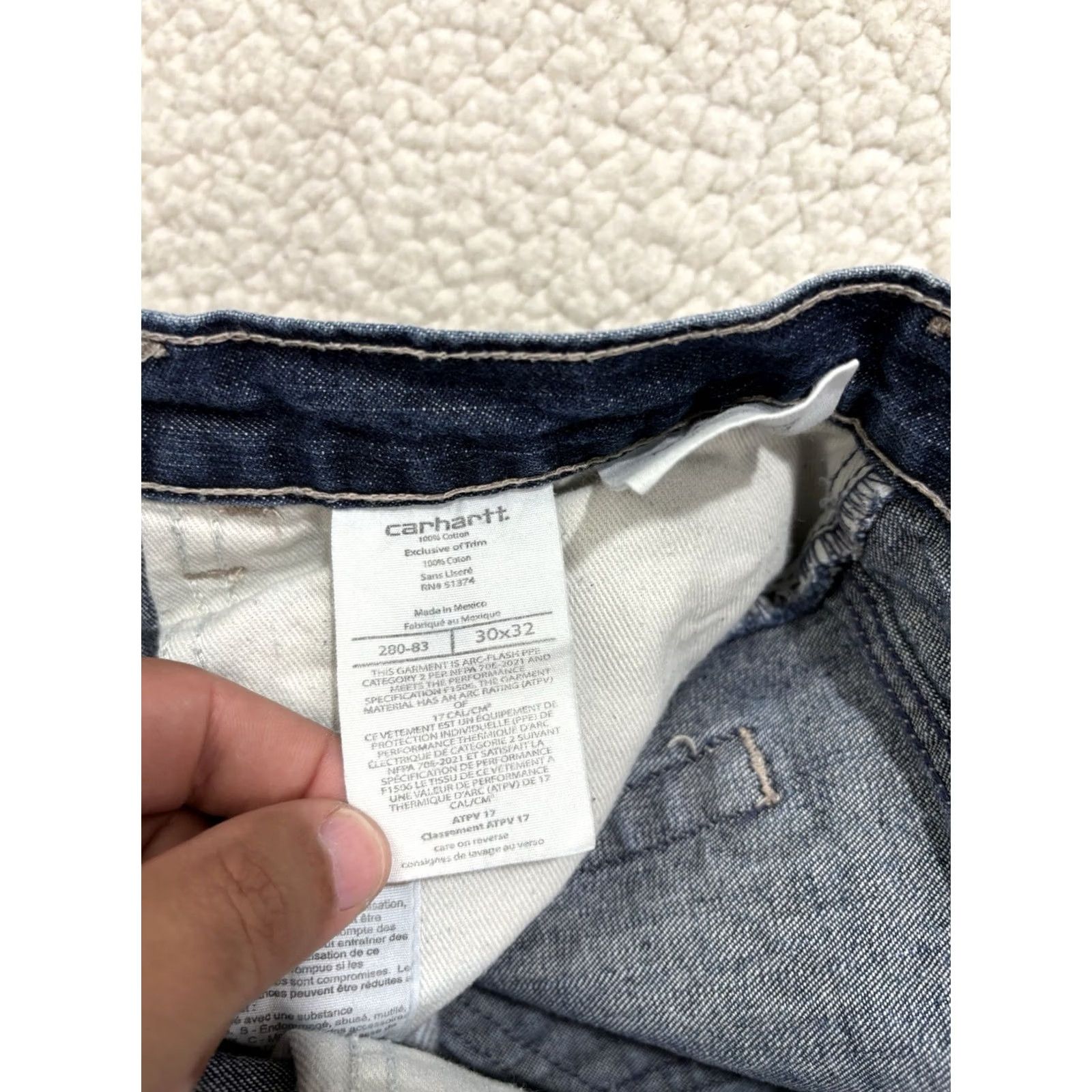 Carhartt Carhartt Flame Resistant Jeans Mens 30x32 Blue Dark Wash Denim Work Size US 30 / EU 46 - 5 Thumbnail