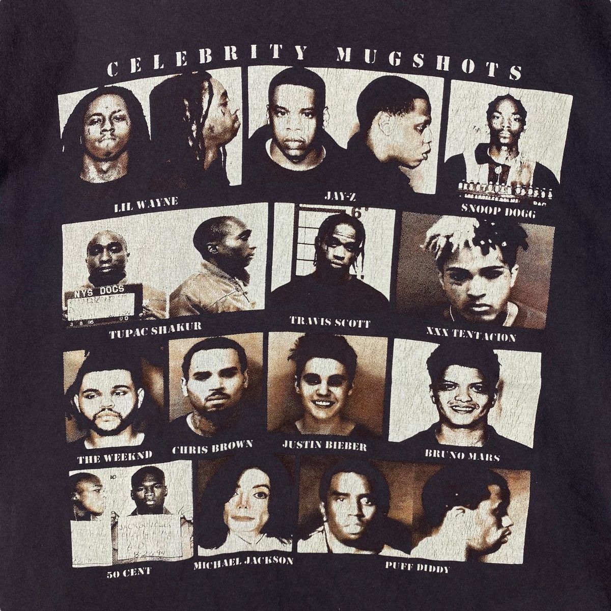 Rap Tees × Vintage CELEBRITY MUGSHOTS Rappers Exclusive Mugshot Graphic Tee Size US XL / EU 56 / 4 - 2 Thumbnail